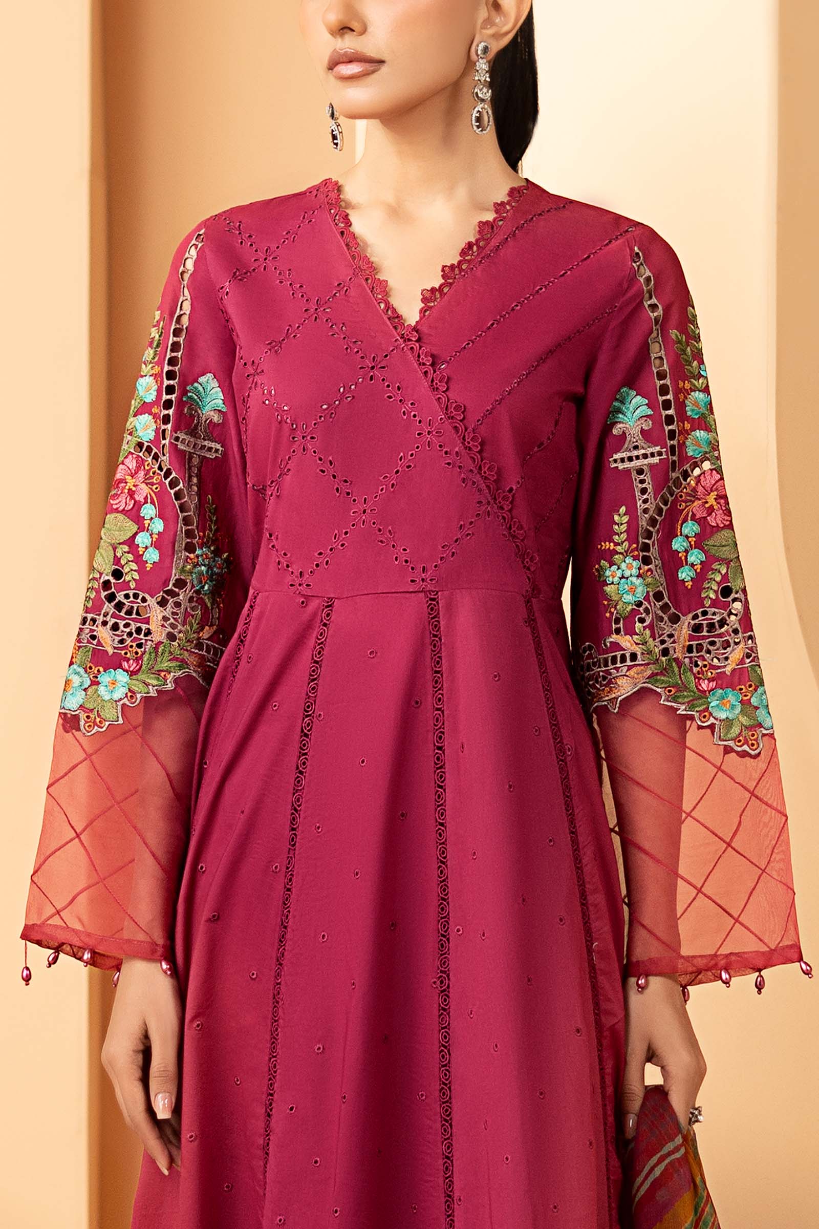 3 Piece Embroidered Dobby Lawn Suit