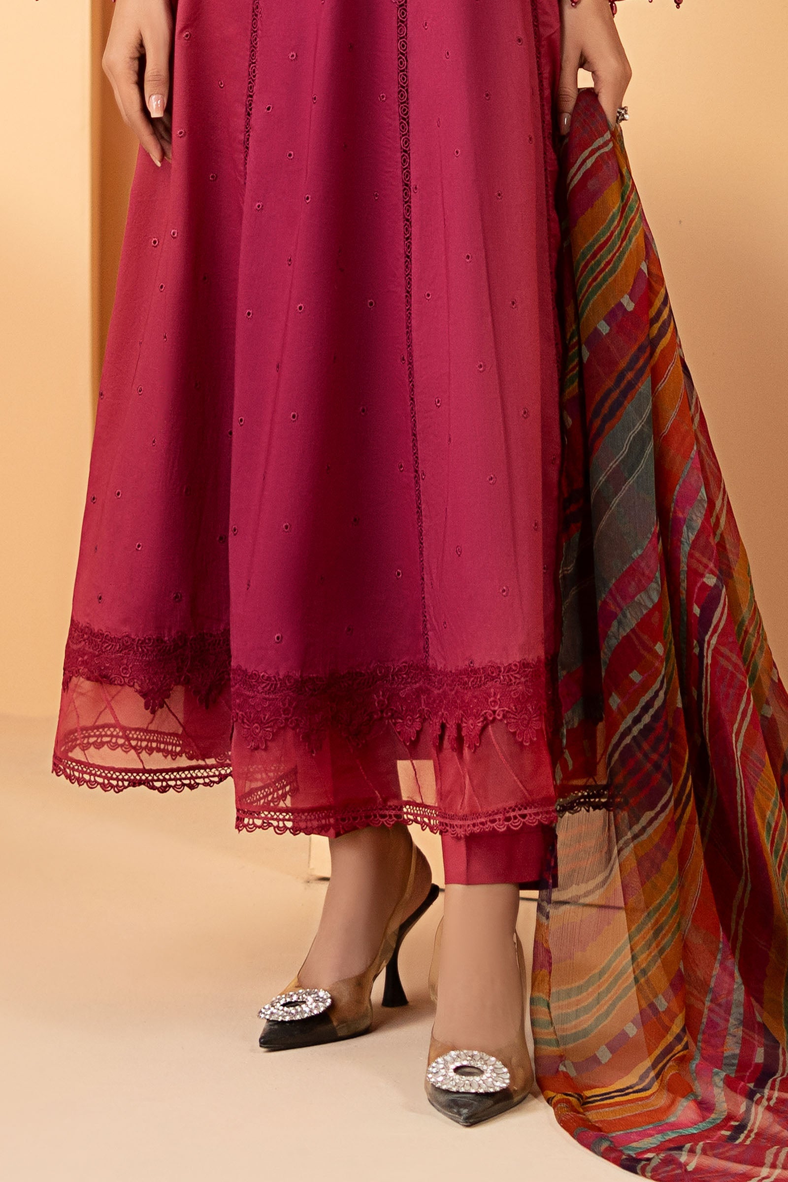 3 Piece Embroidered Dobby Lawn Suit