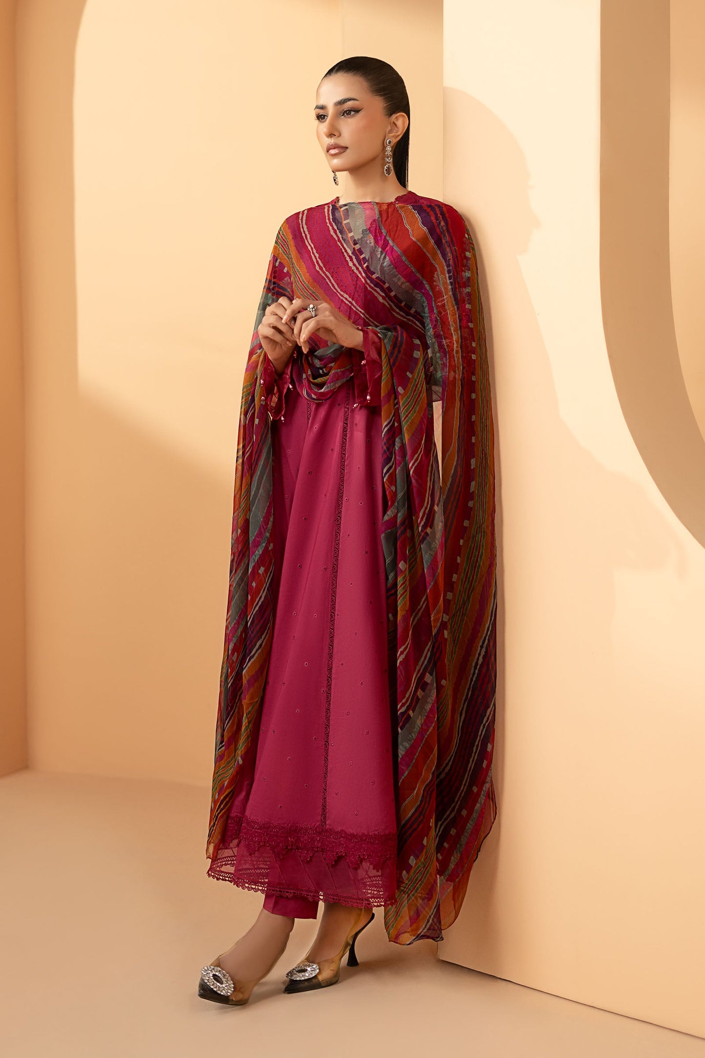 3 Piece Embroidered Dobby Lawn Suit