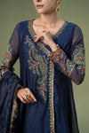 3 Piece Embroidered Paper Cotton Suit