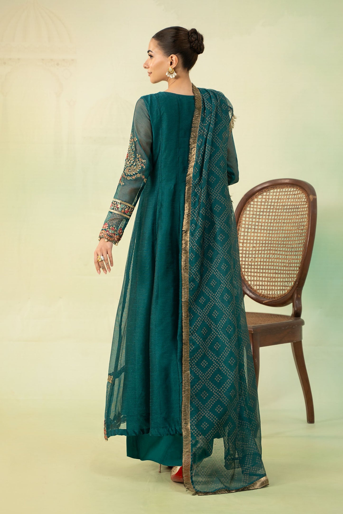 3 Piece Embroidered Paper Cotton Suit