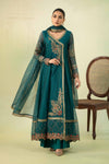 3 Piece Embroidered Paper Cotton Suit