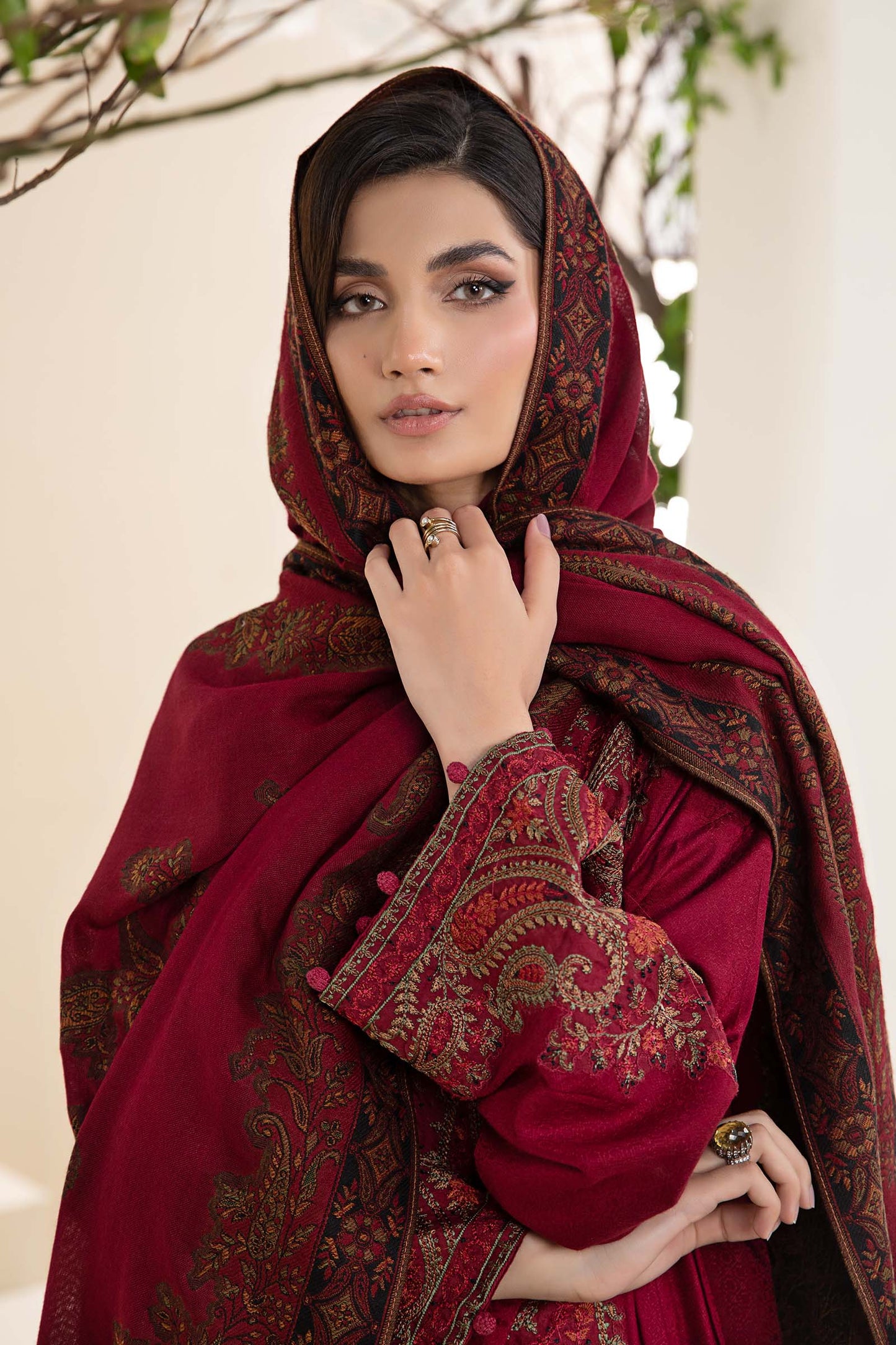 3 Piece Embroidered Linen Suit
