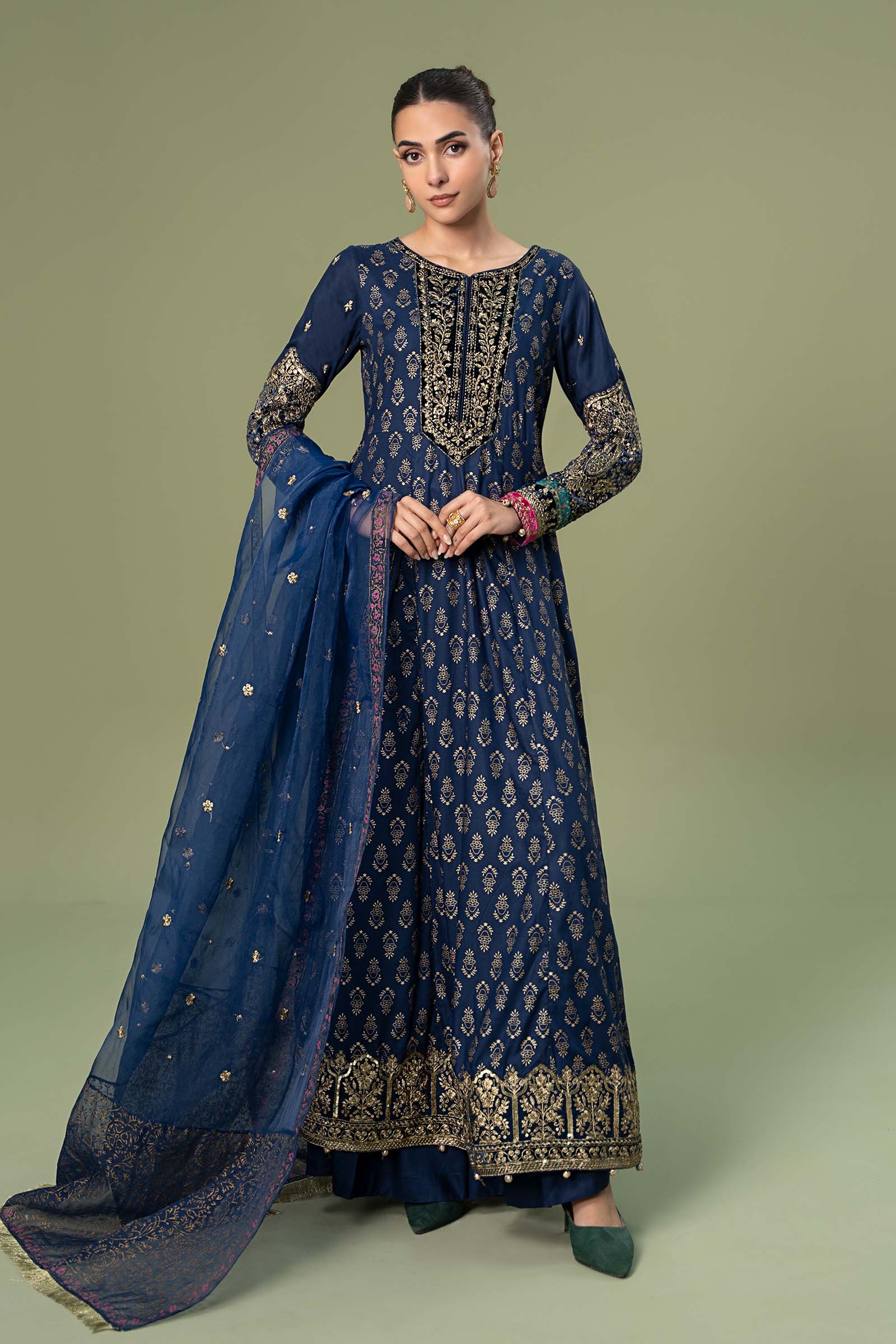 3 Piece Embroidered Linen Suit