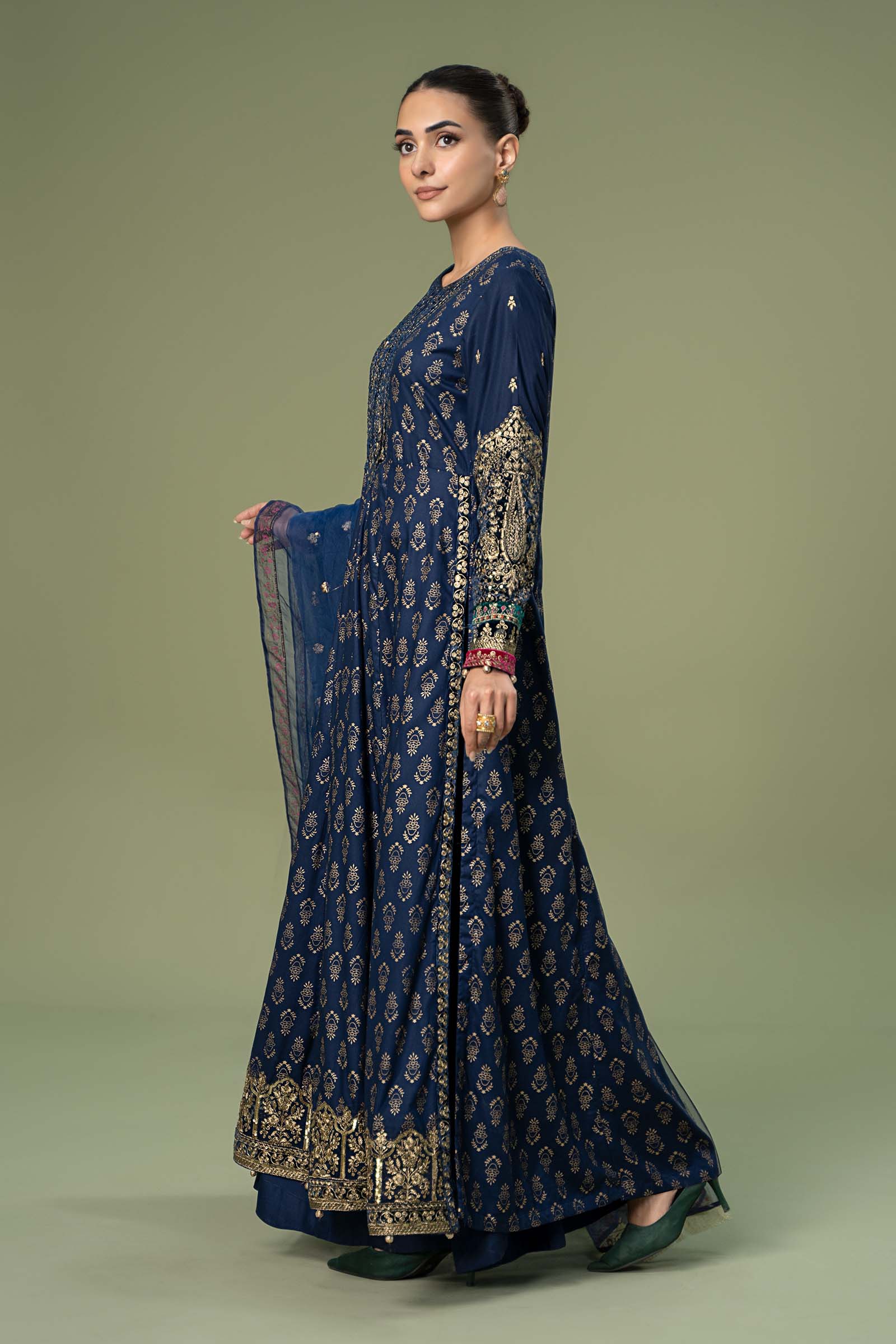 3 Piece Embroidered Linen Suit