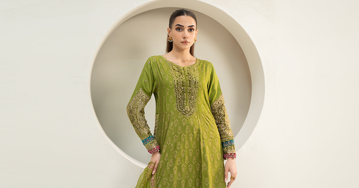 3 Piece Embroidered Linen Suit