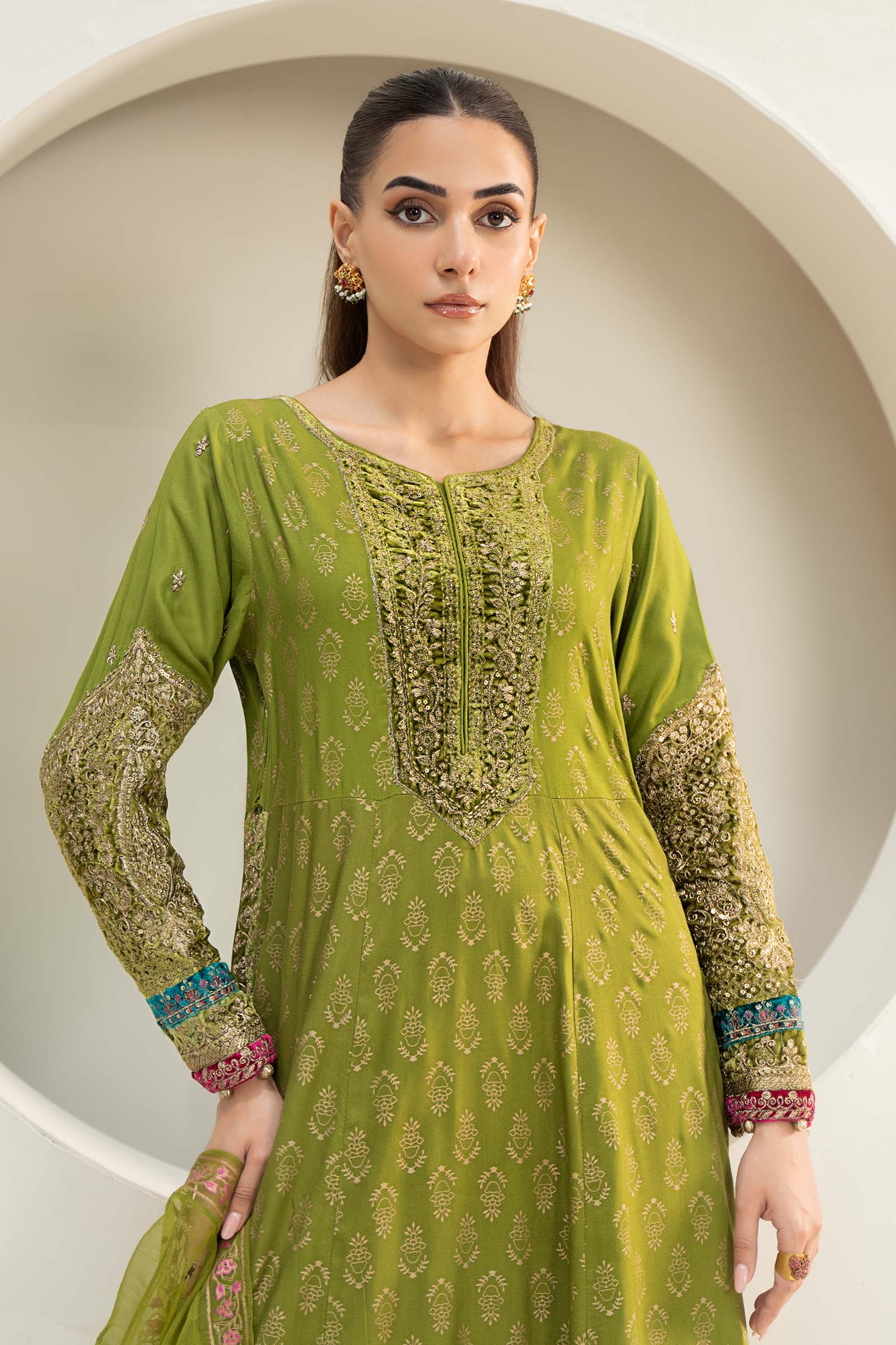 3 Piece Embroidered Linen Suit