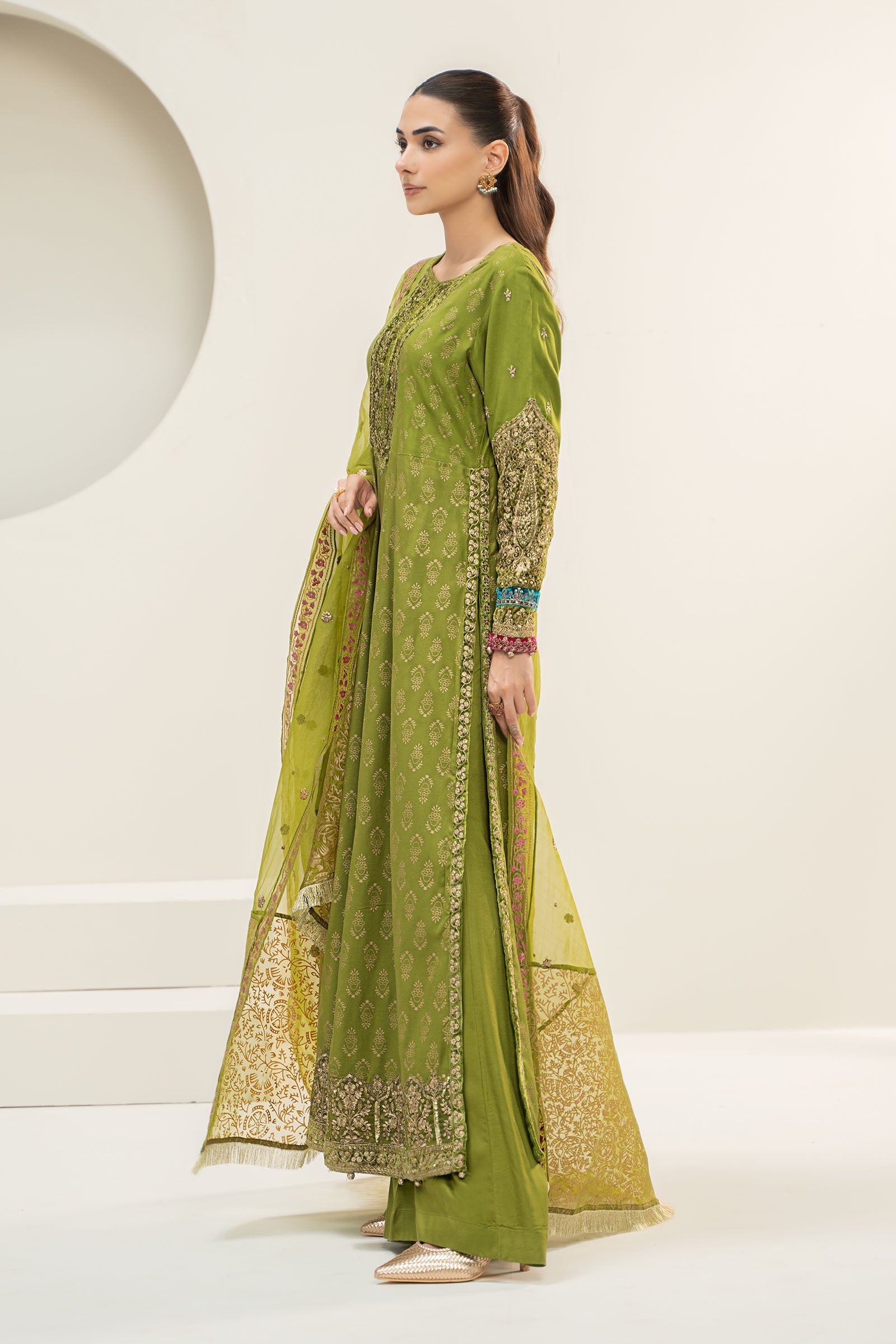 3 Piece Embroidered Linen Suit