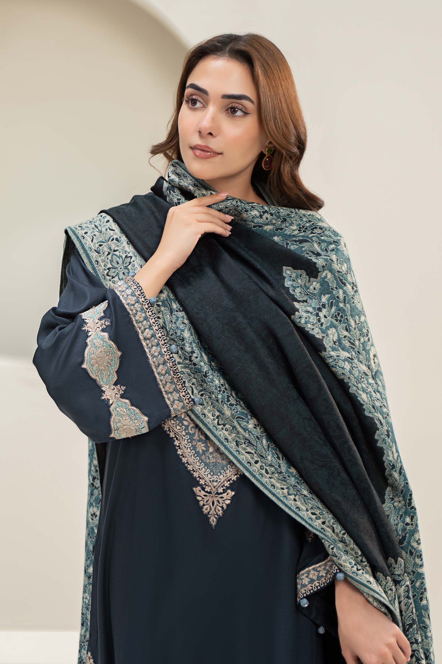 3 Piece Embroidered Linen Suit