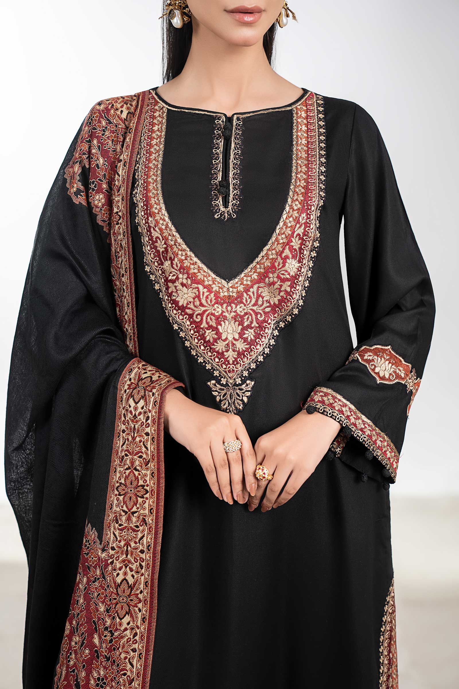 3 Piece Embroidered Marina Twill  Suit