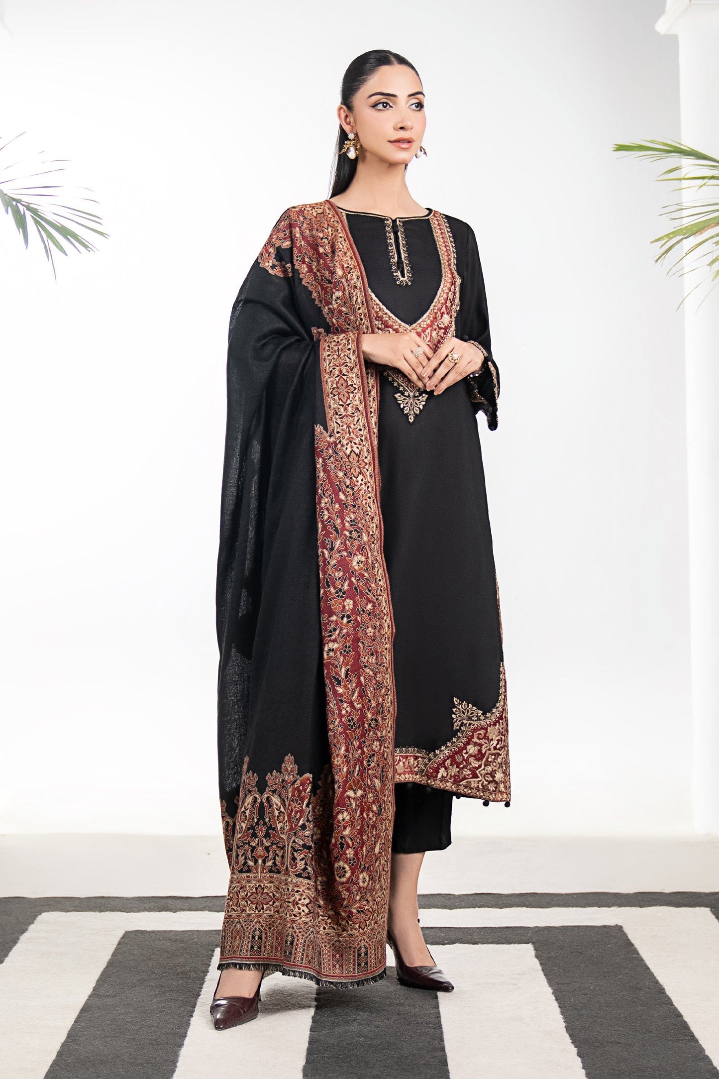 3 Piece Embroidered Marina Twill  Suit