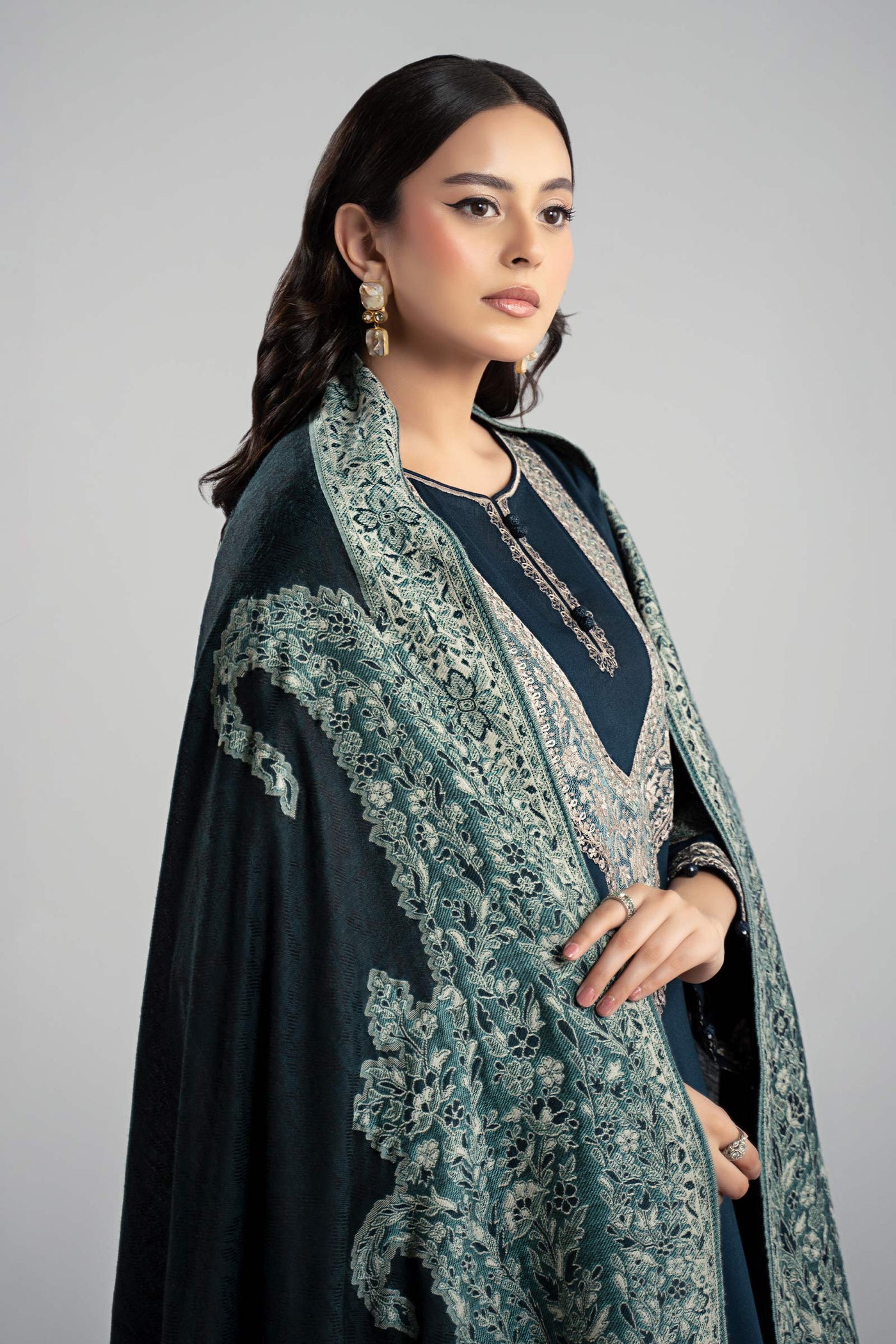 3 Piece Embroidered Linen Suit