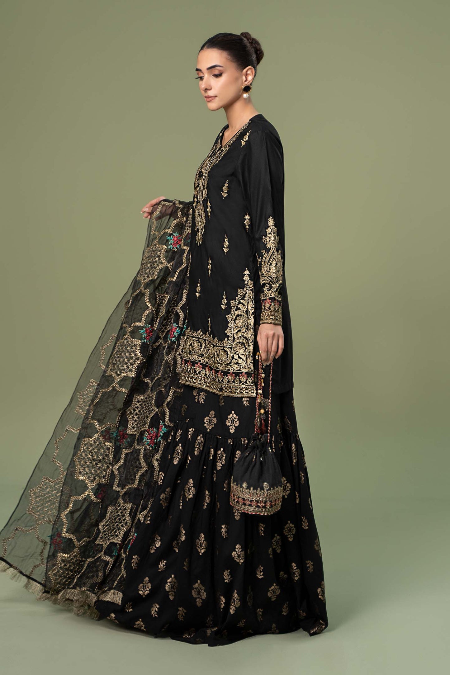 3 Piece Embroidered Linen Suit