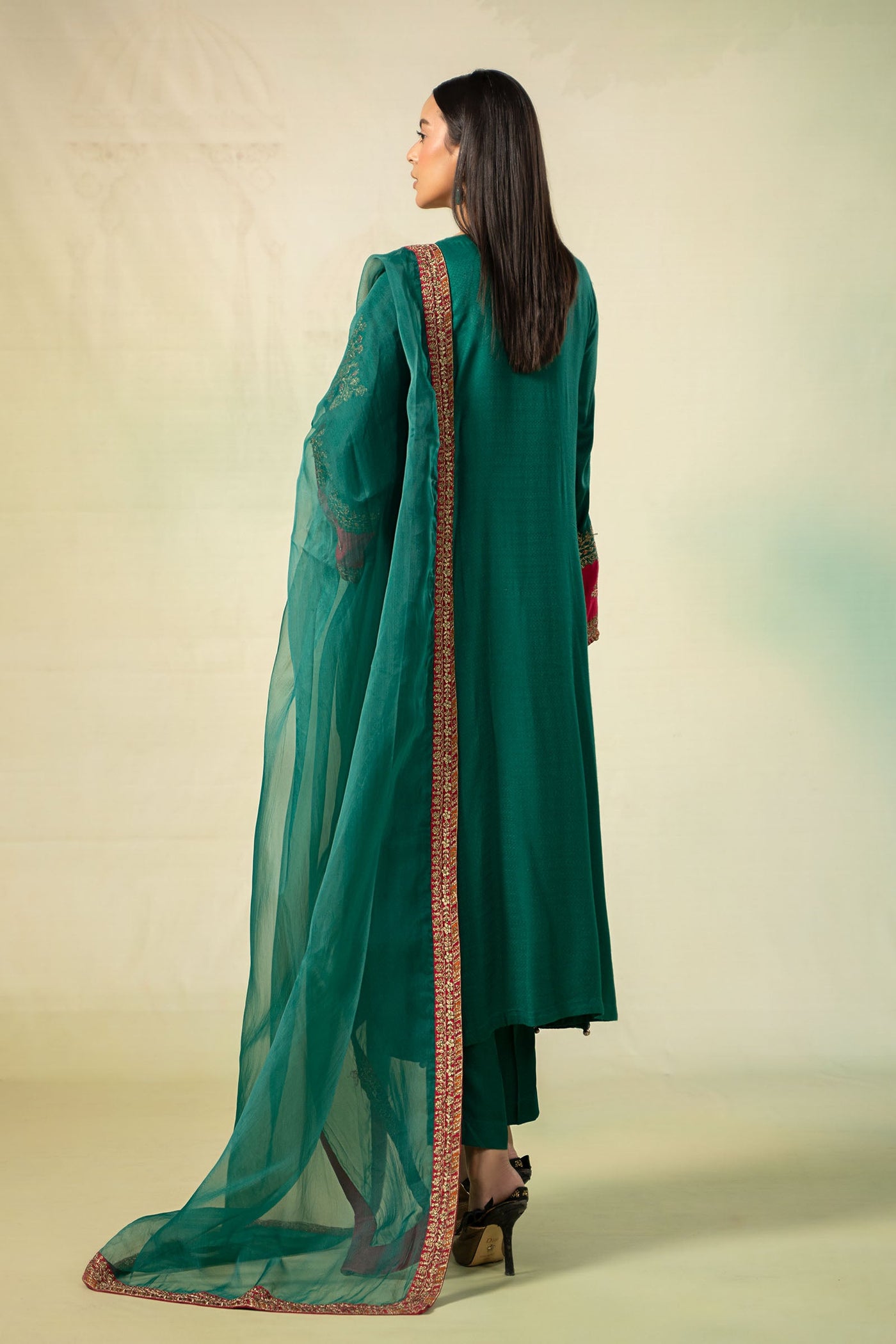 3 Piece Embroidered Linen Suit