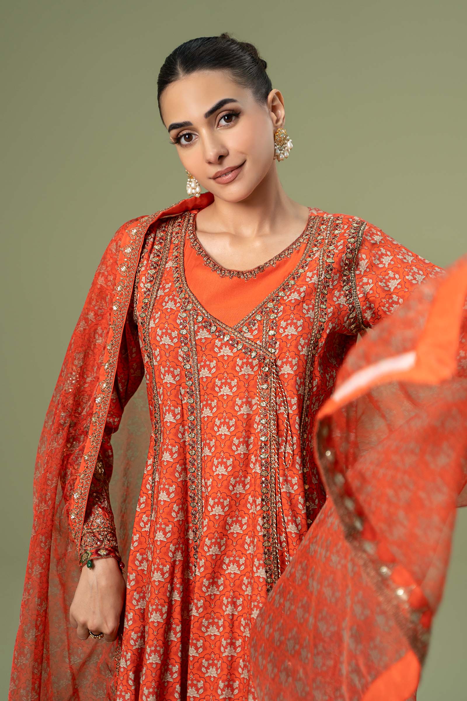 3 Piece Embroidered Linen Suit