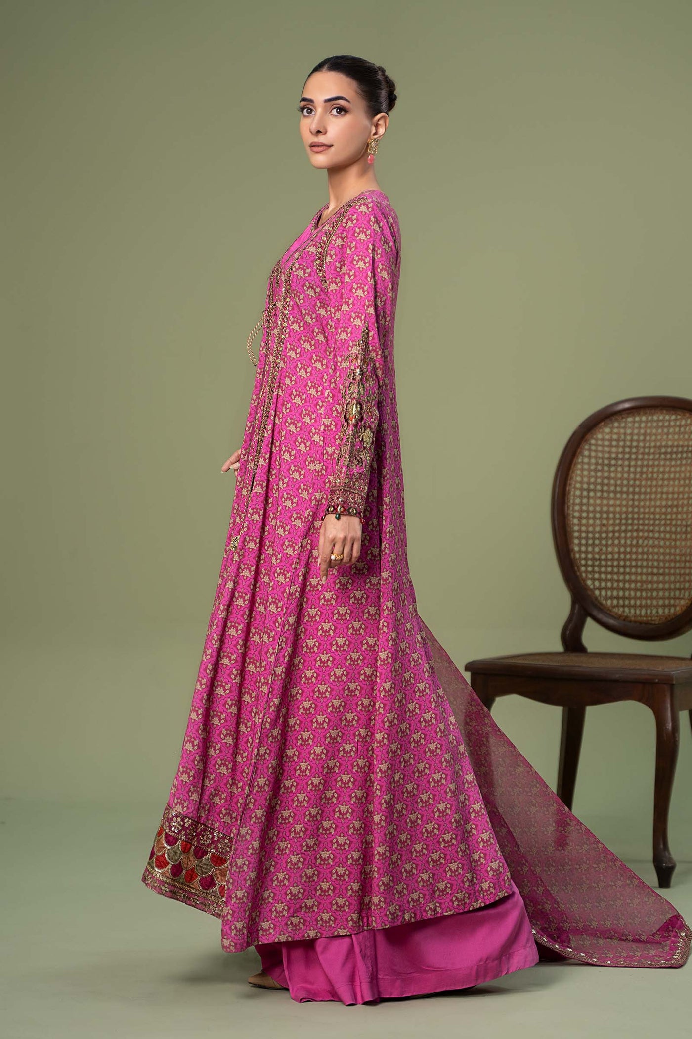 3 Piece Embroidered Linen Suit