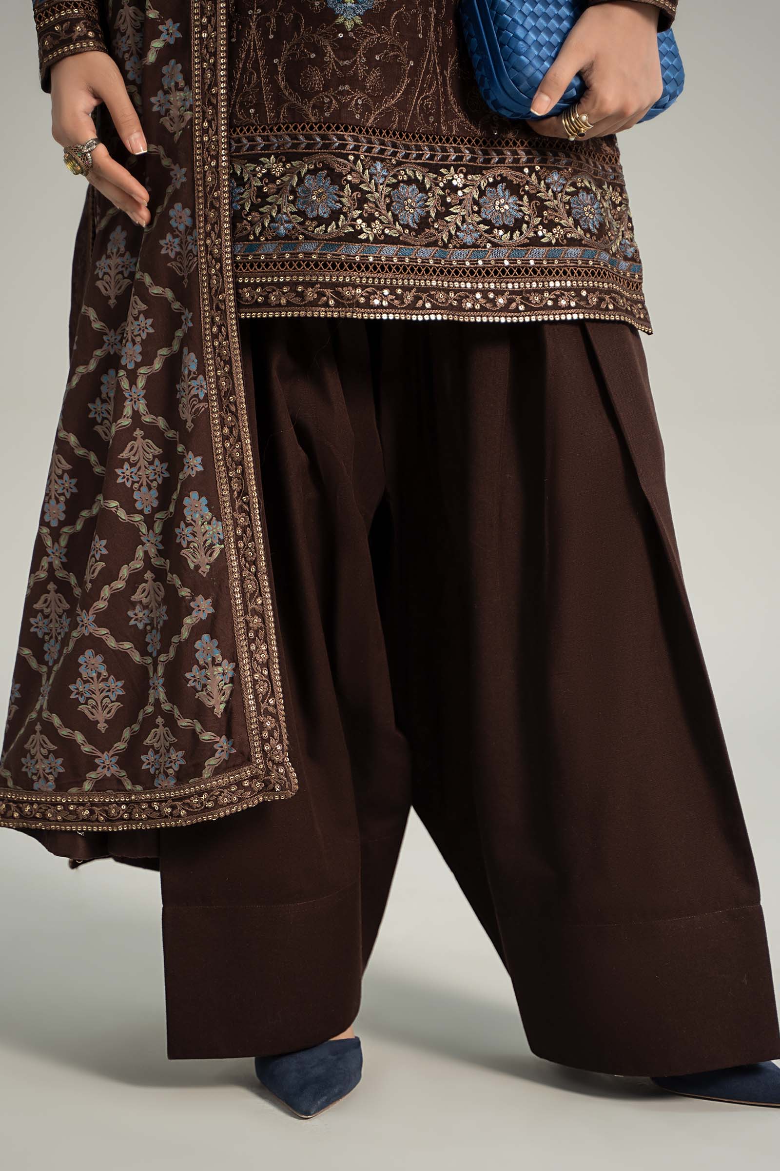 3 Piece Embroidered Khaddar Suit