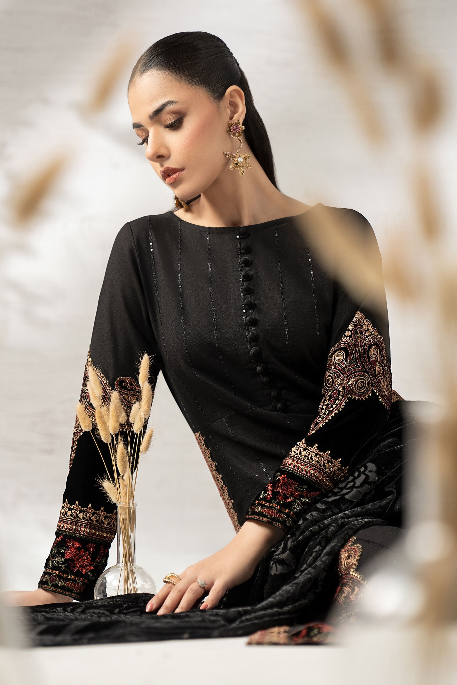 3 Piece Embroidered Khaddar Suit
