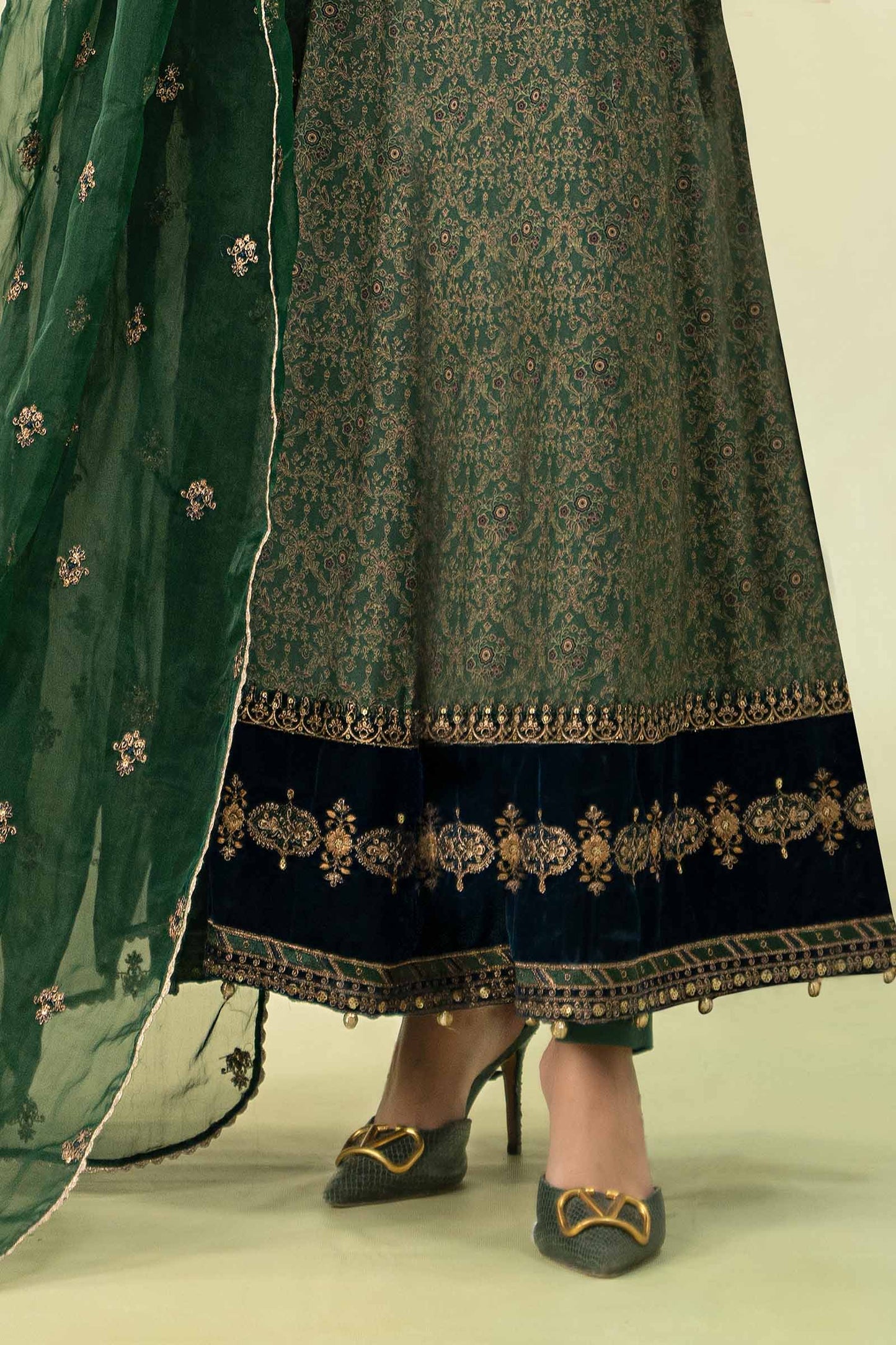 3 Piece Printed Linen Suit