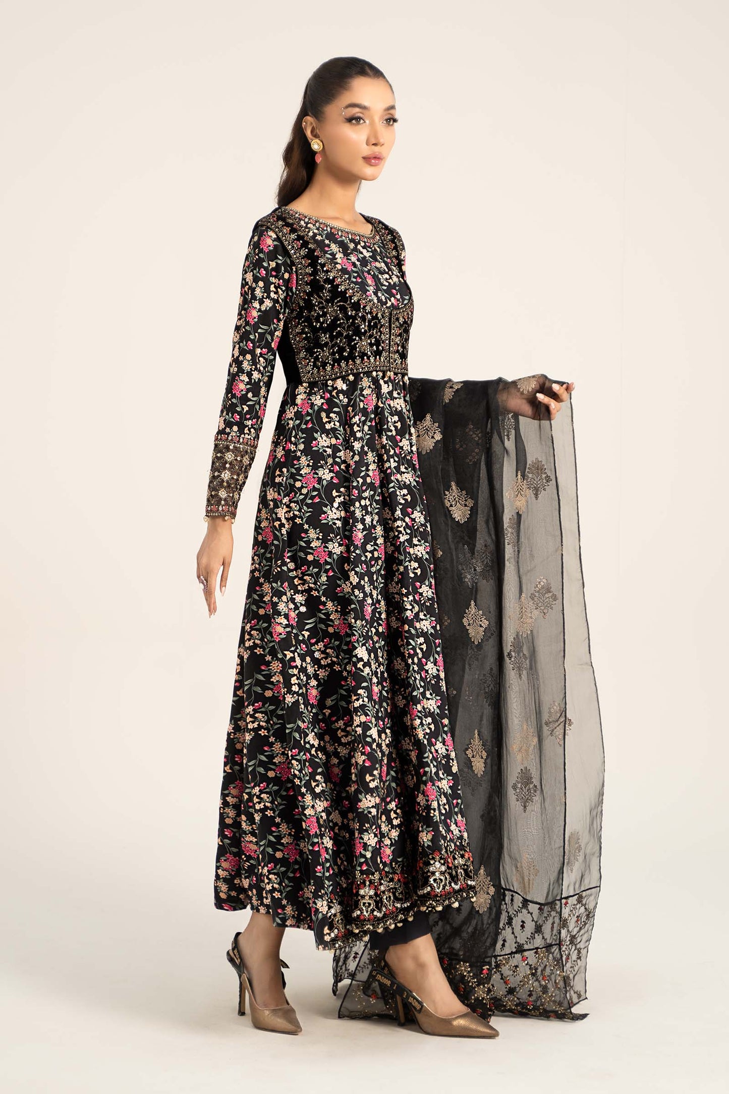 3 Piece Embroidered Linen Suit