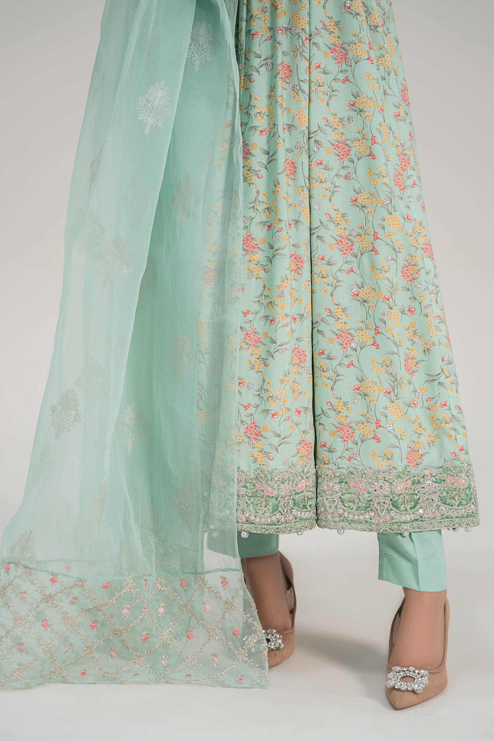 3 Piece Embroidered Linen Suit