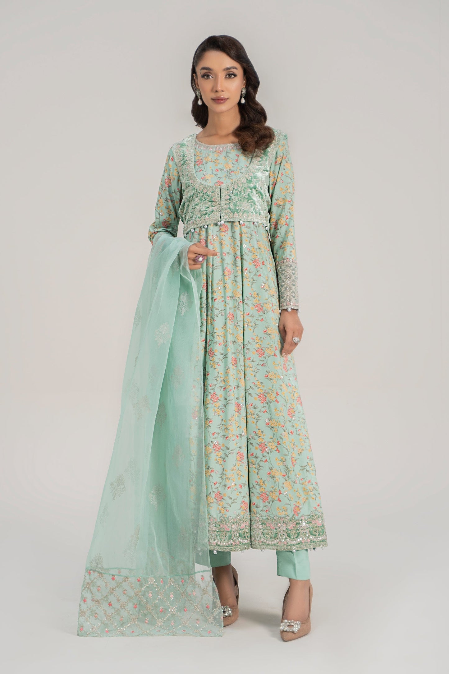 3 Piece Embroidered Linen Suit