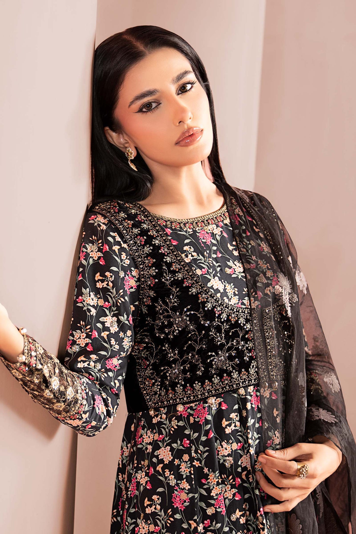 3 Piece Embroidered Linen Suit