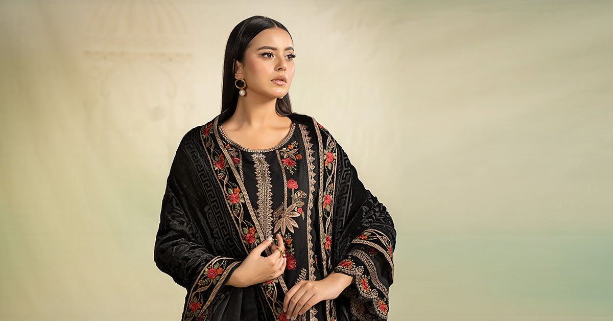 3 Piece Embroidered Linen Suit