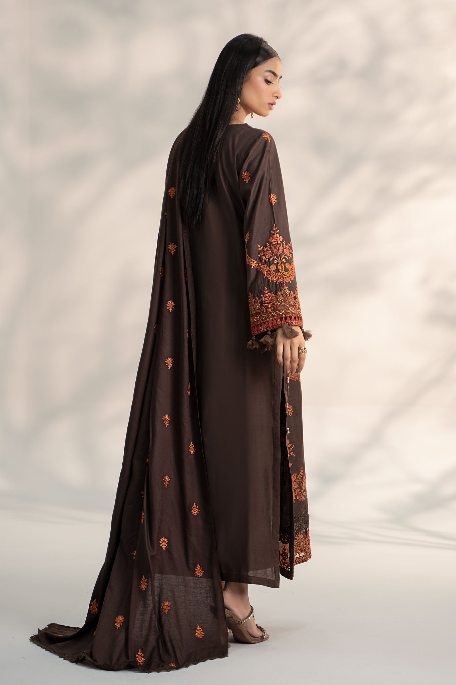 3 Piece Embroidered Linen Suit