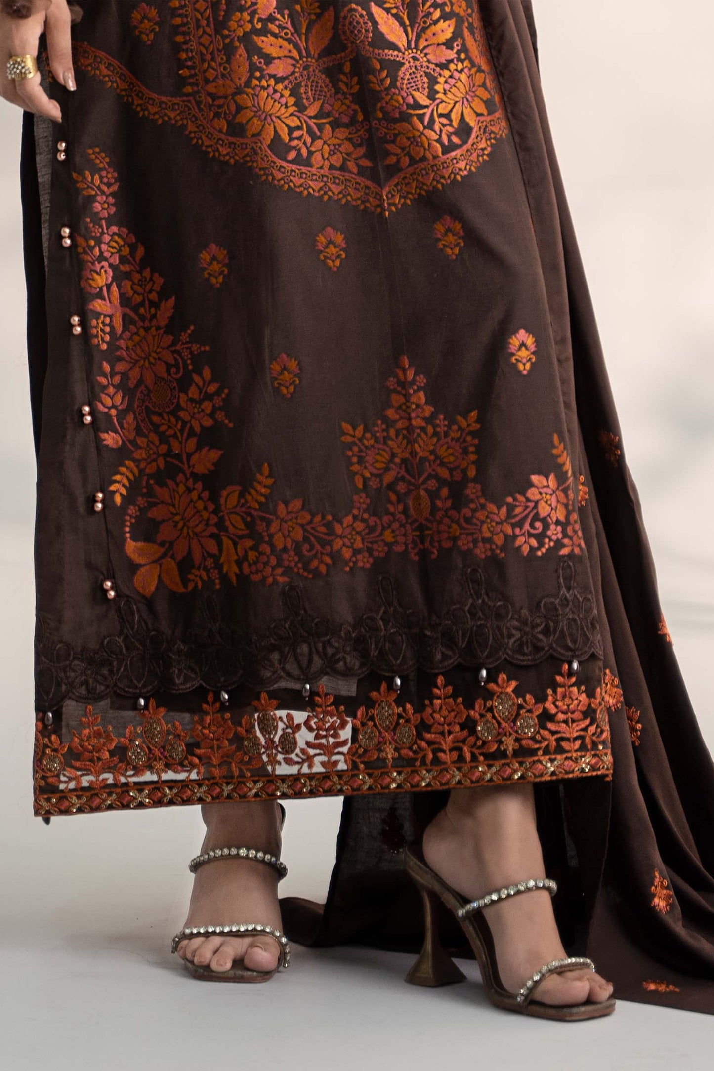 3 Piece Embroidered Linen Suit