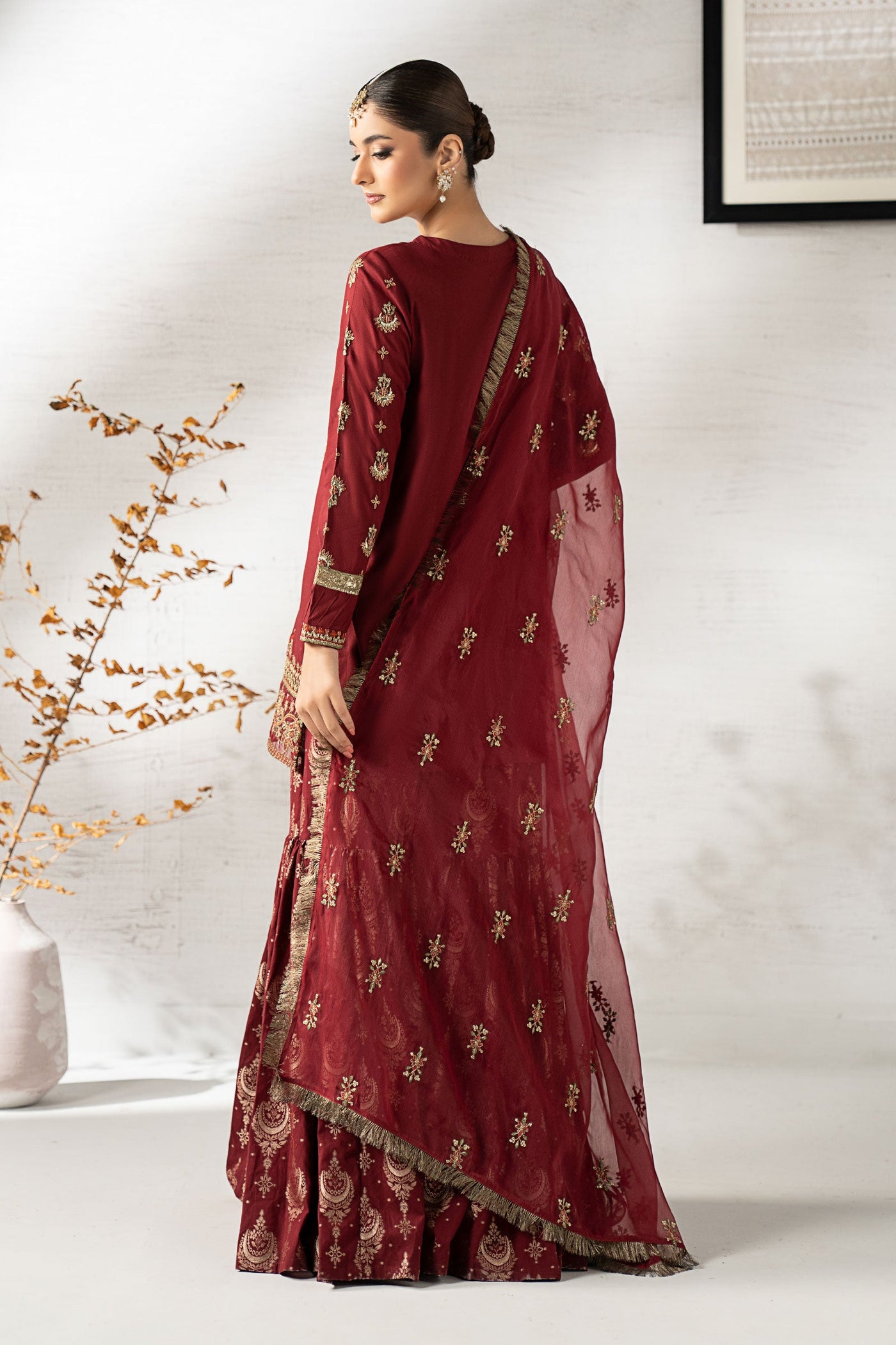3 Piece Embroidered Linen Suit