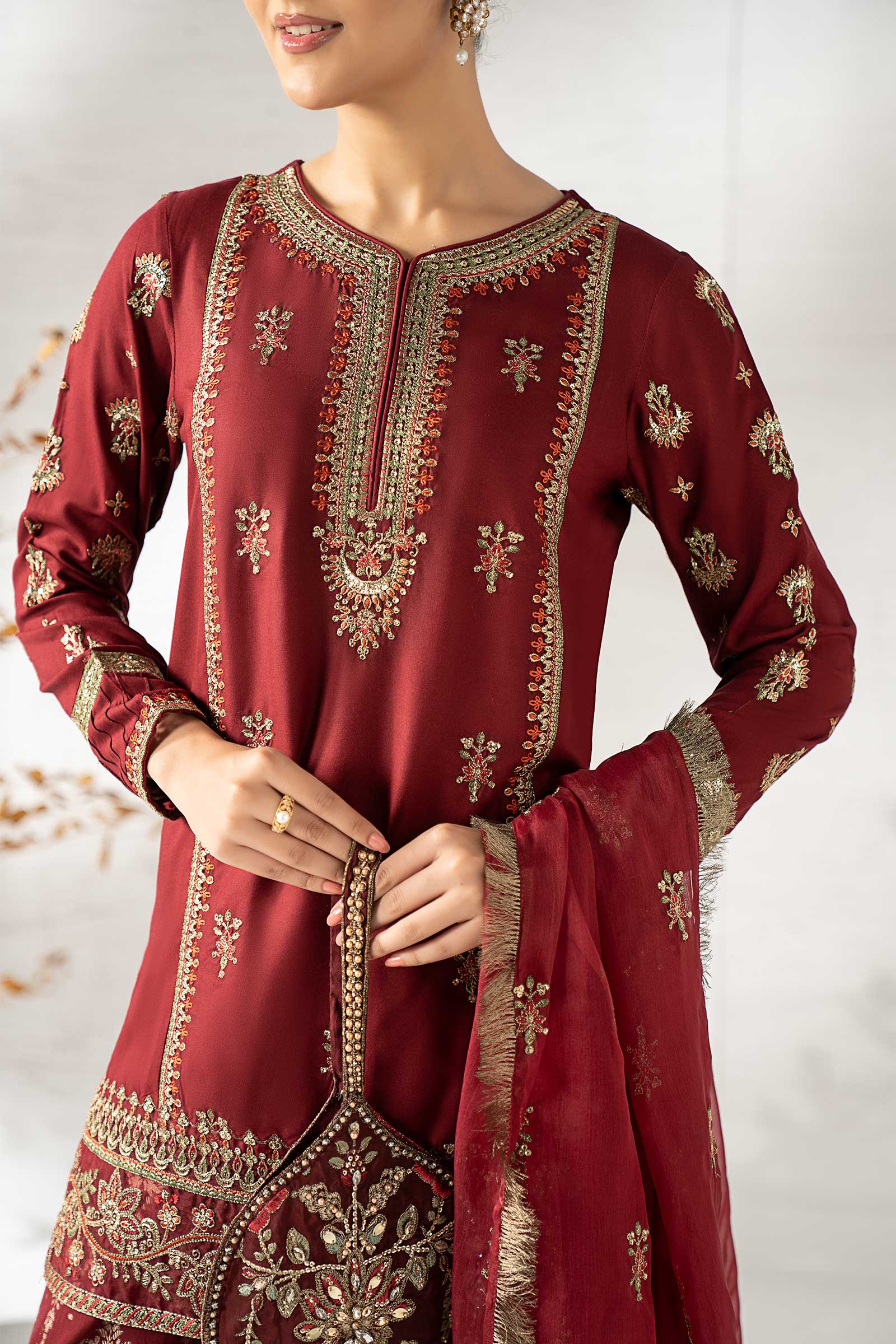 3 Piece Embroidered Linen Suit