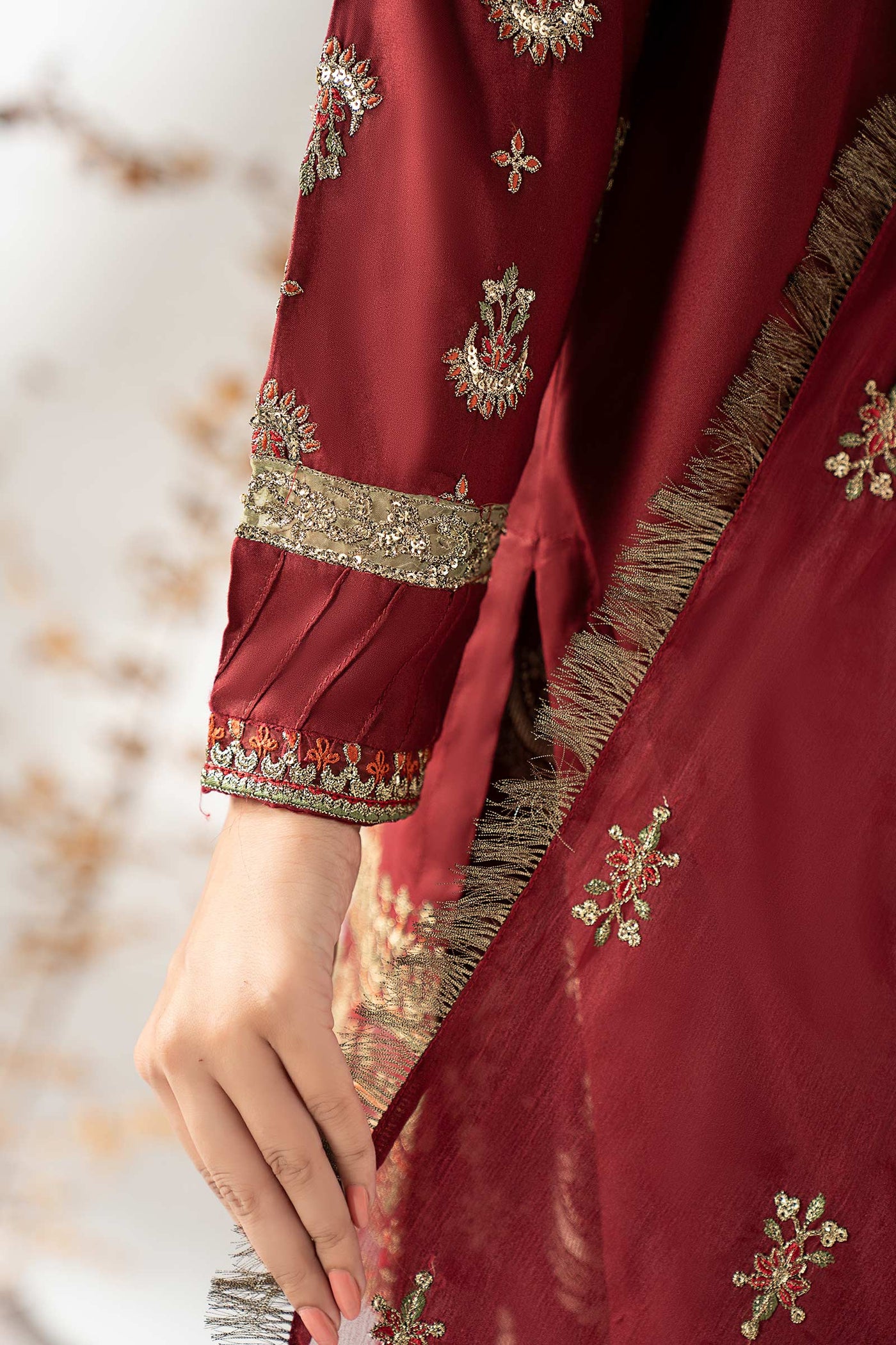 3 Piece Embroidered Linen Suit