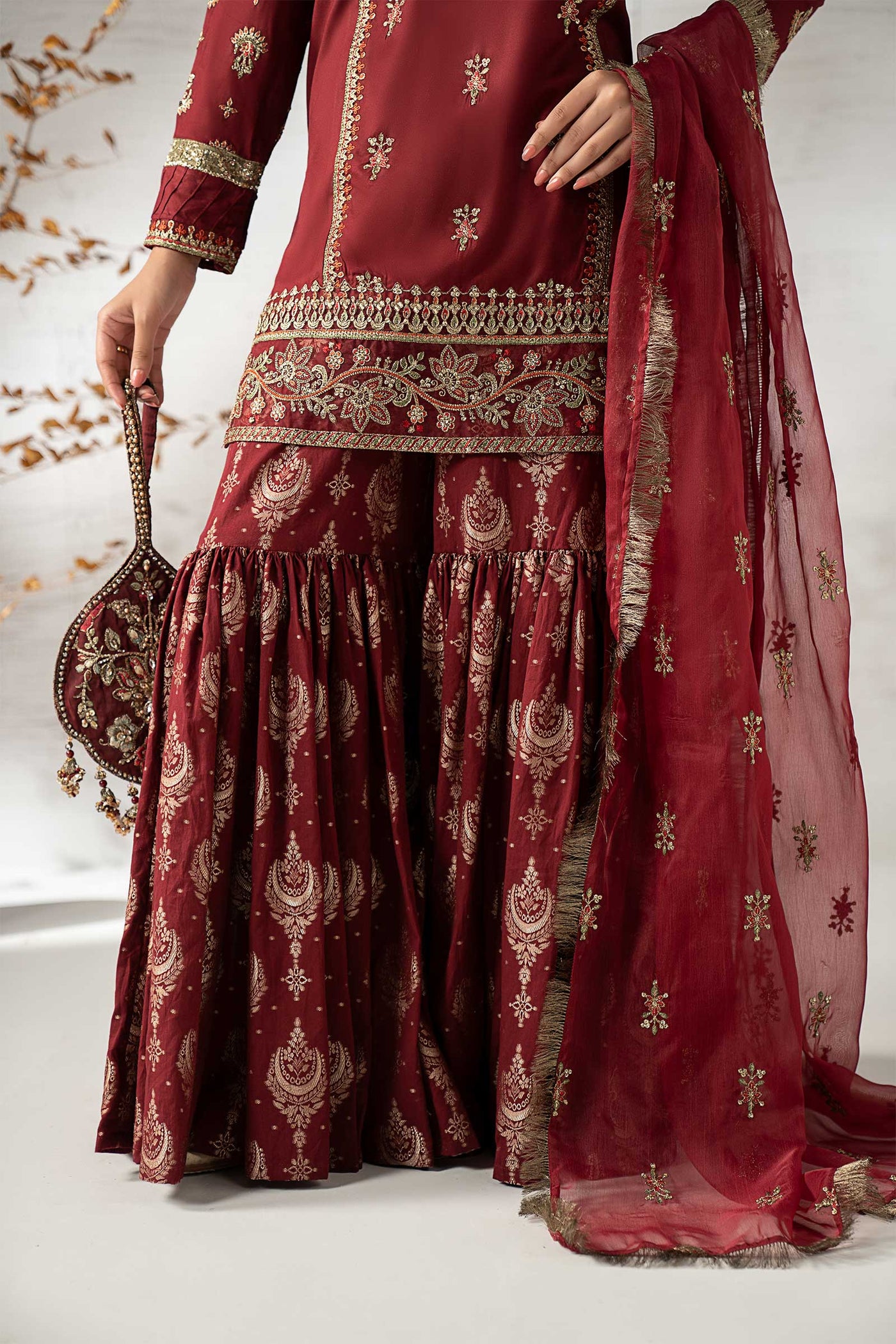 3 Piece Embroidered Linen Suit