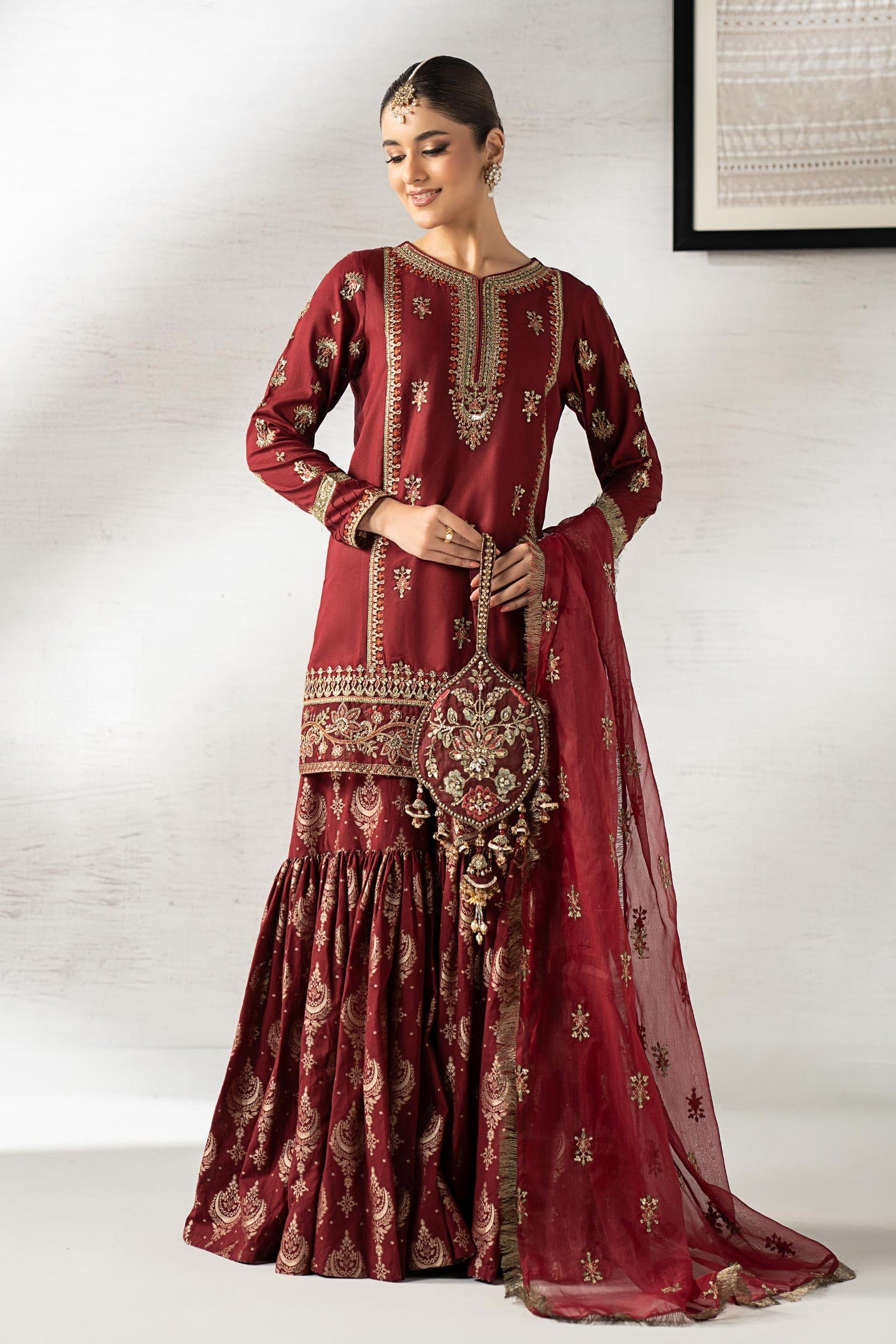 3 Piece Embroidered Linen Suit