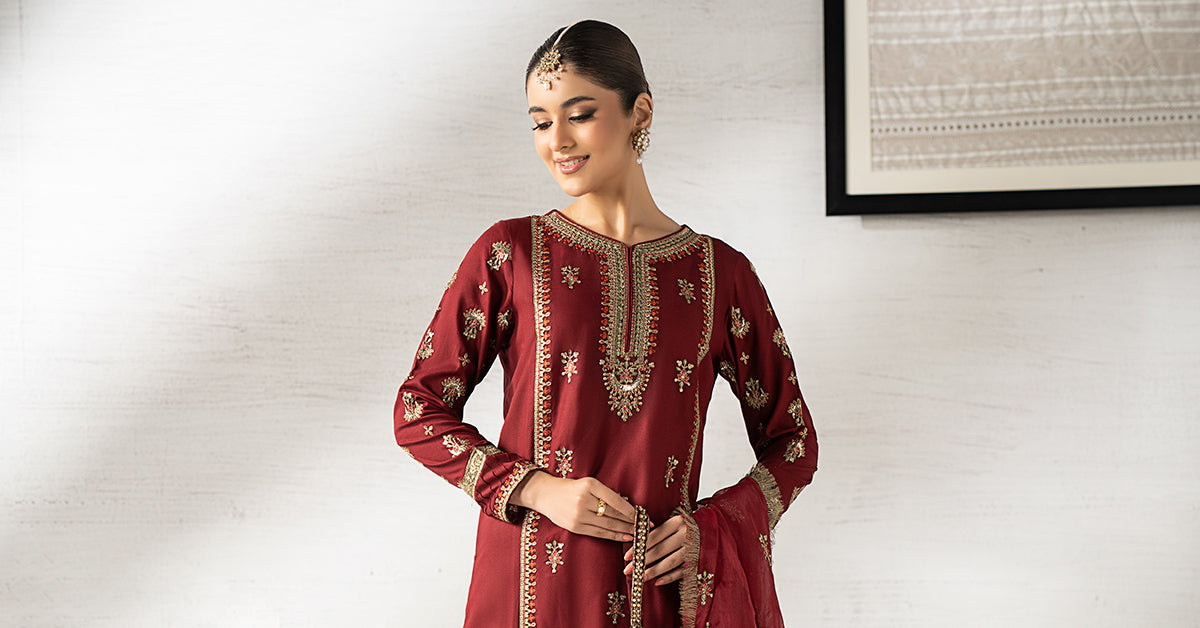 3 Piece Embroidered Linen Suit