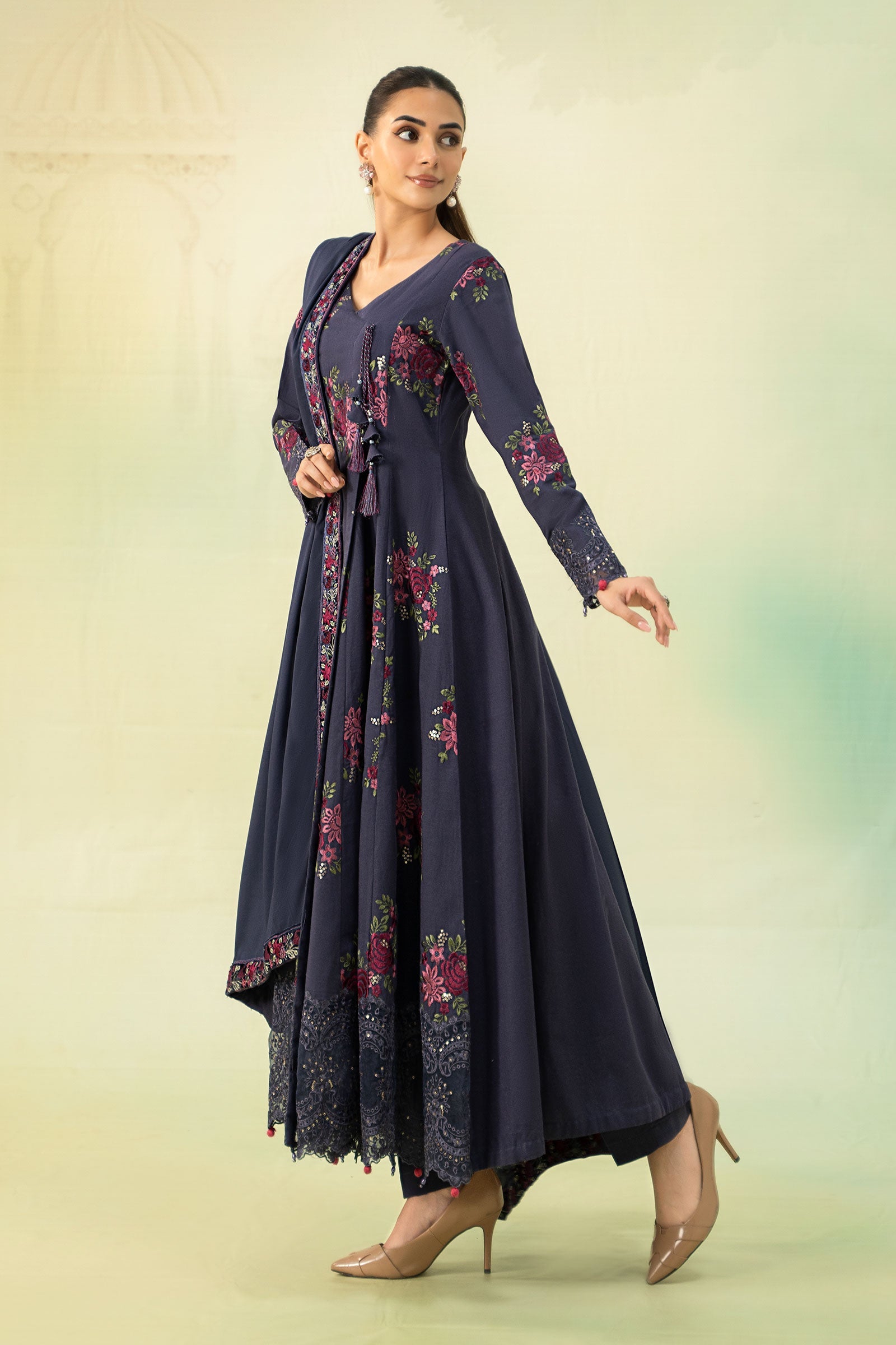 3 Piece Embroidered Khaddar Suit