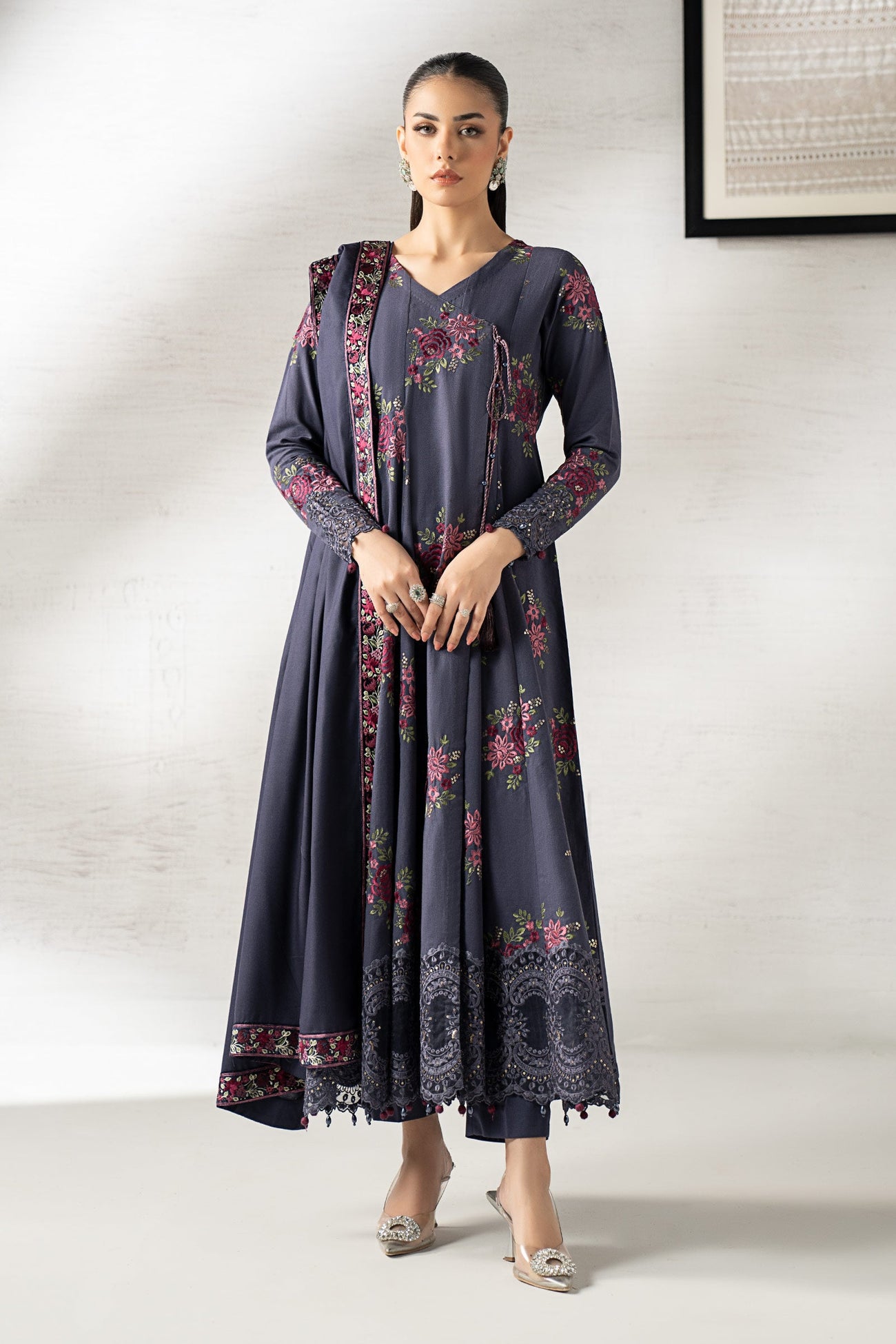 3 Piece Embroidered Khaddar Suit