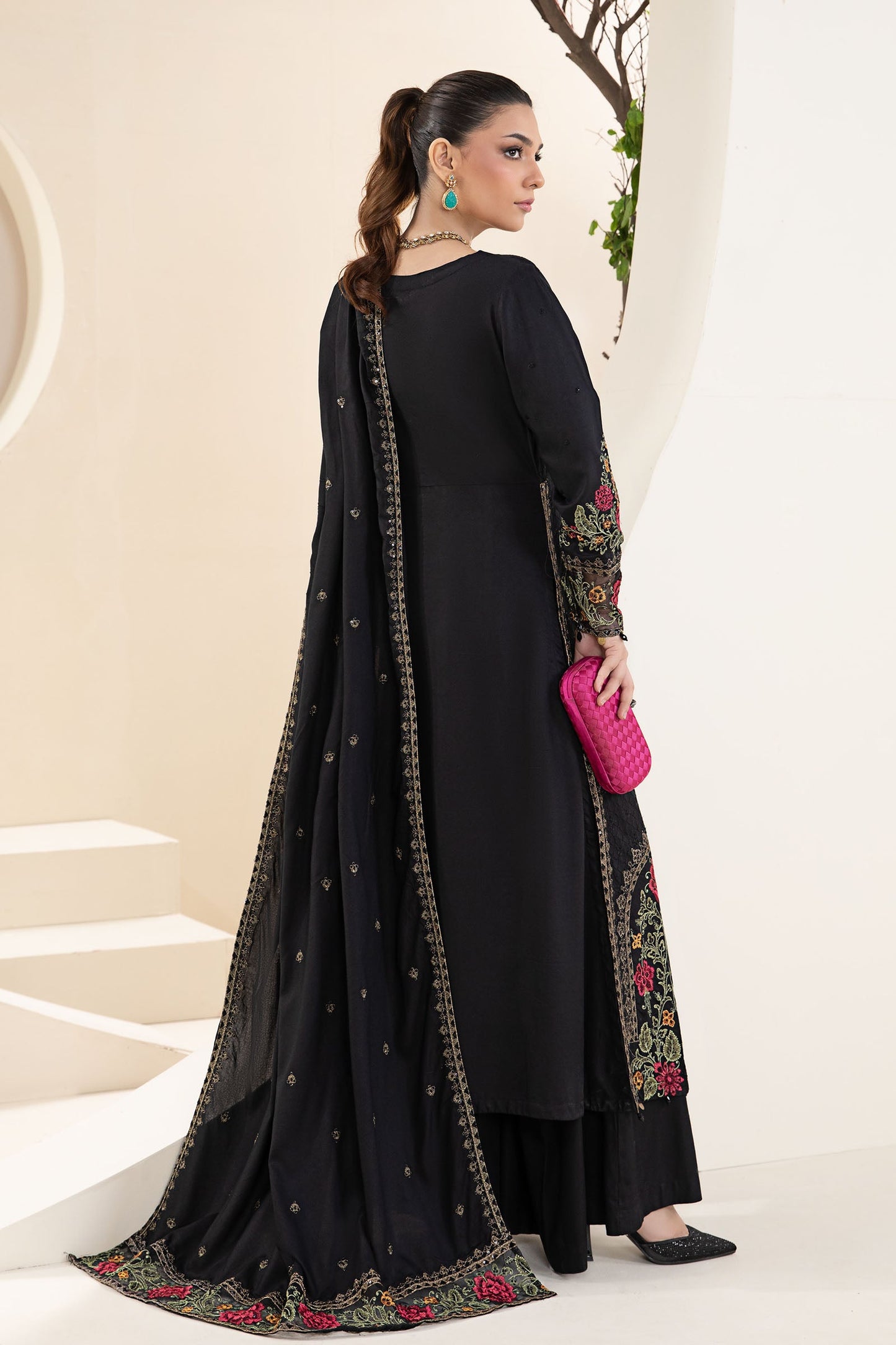 3 Piece Embroidered Linen Suit