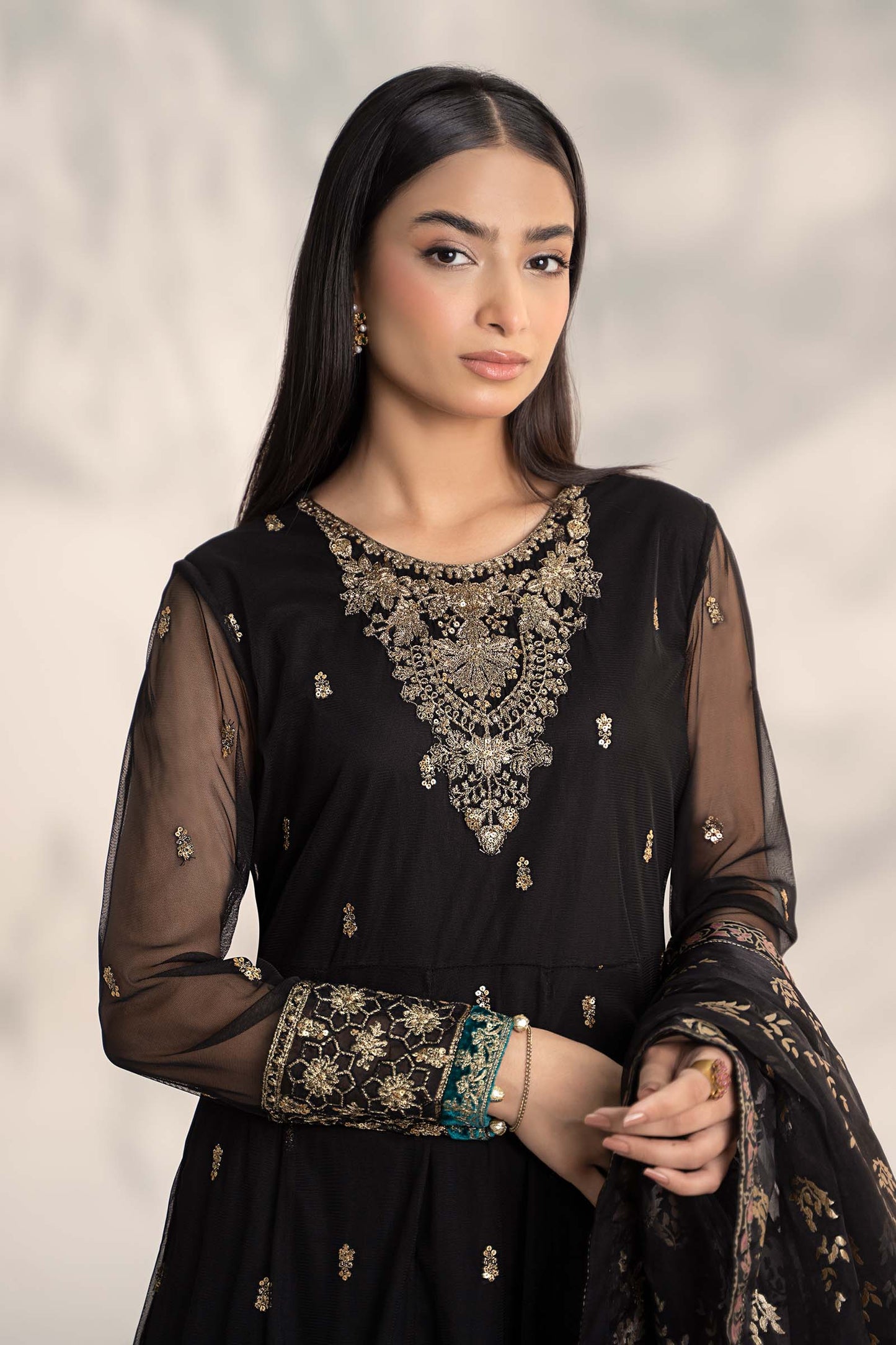 3 Piece Embroidered Linen Suit