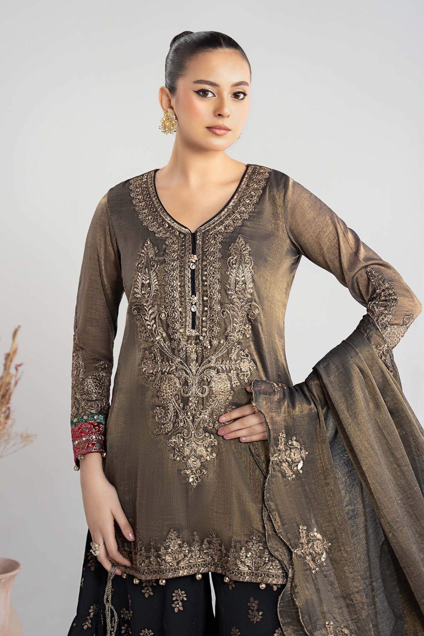 3 Piece Embroidered Masoori Suit