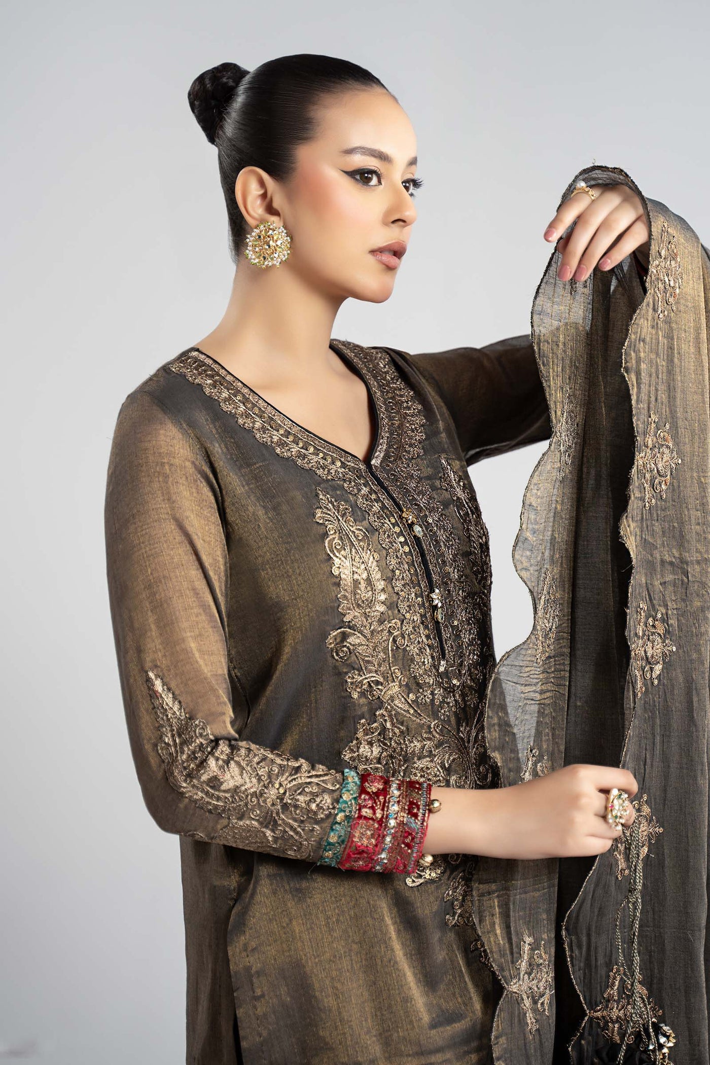 3 Piece Embroidered Masoori Suit
