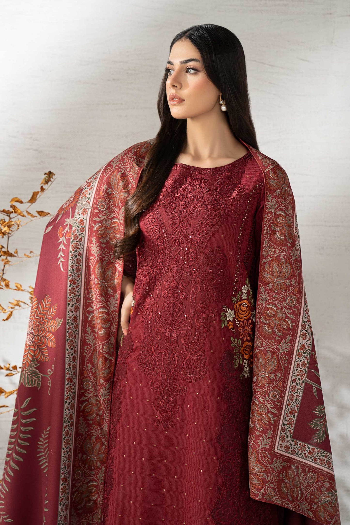 3 Piece Embroidered Viscose Suit
