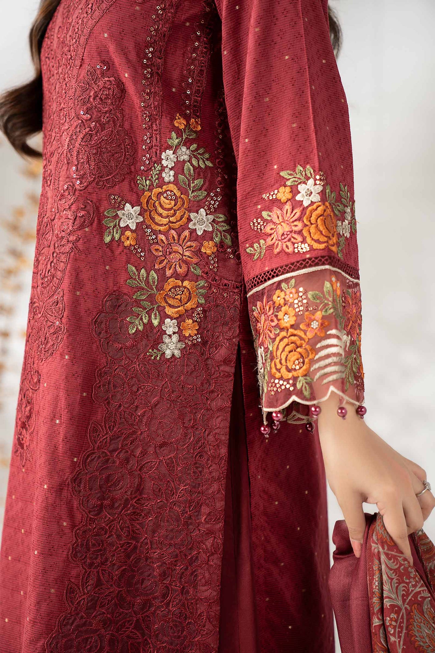 3 Piece Embroidered Viscose Suit