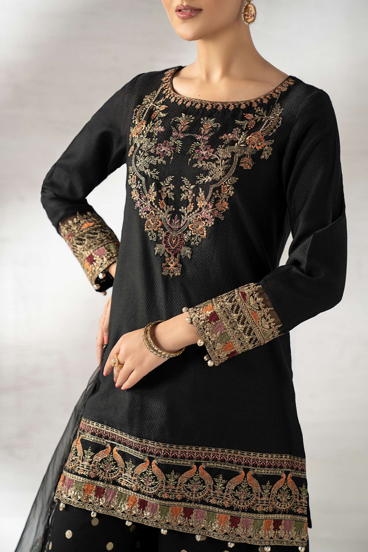 3 Piece Embroidered Staple Dobby Suit