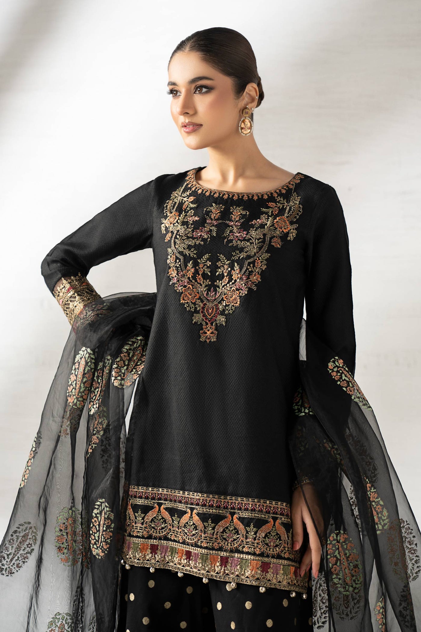 3 Piece Embroidered Staple Dobby Suit