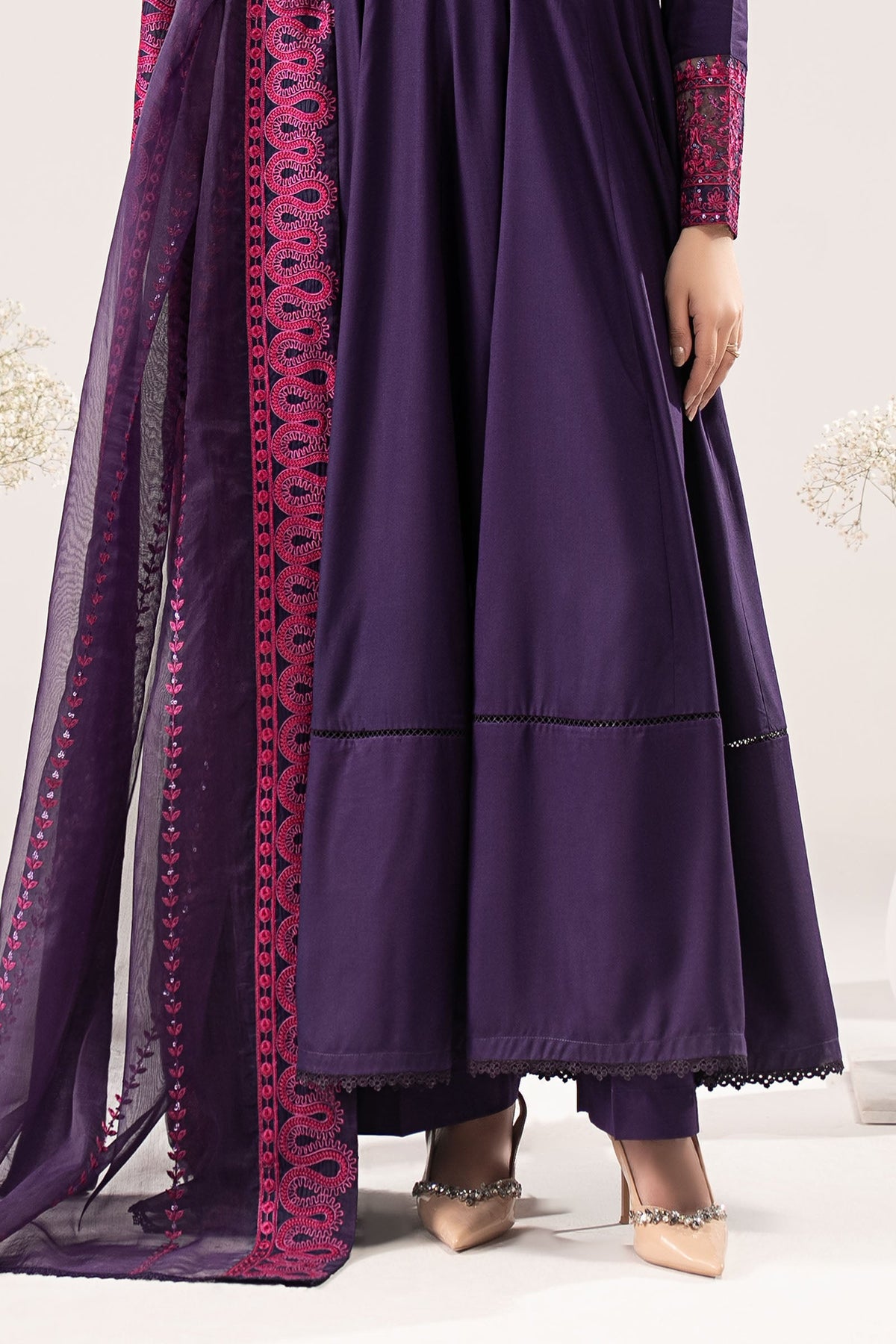 3 Piece Embroidered Linen Suit