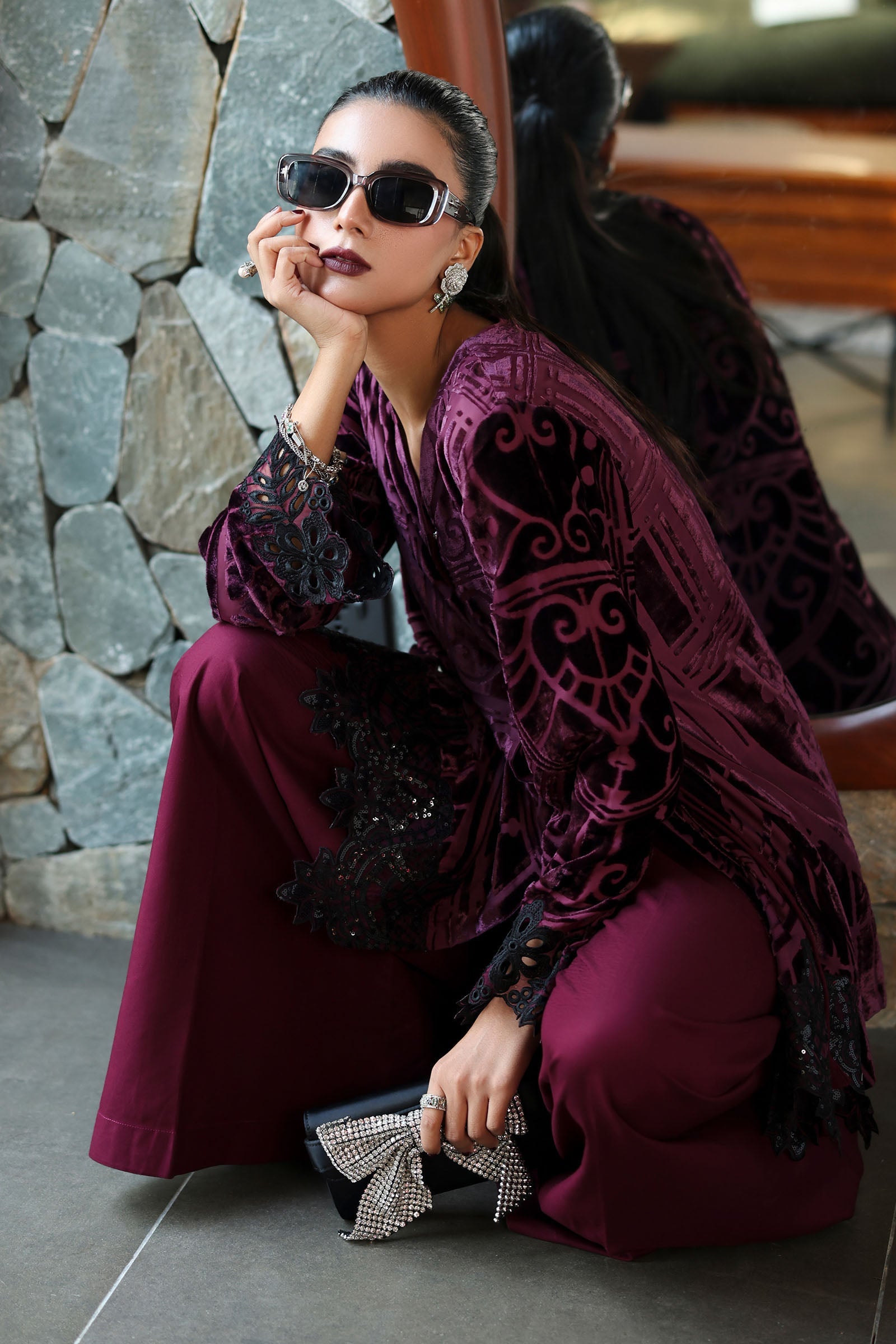 3 Piece Embroidered Palachi Suit