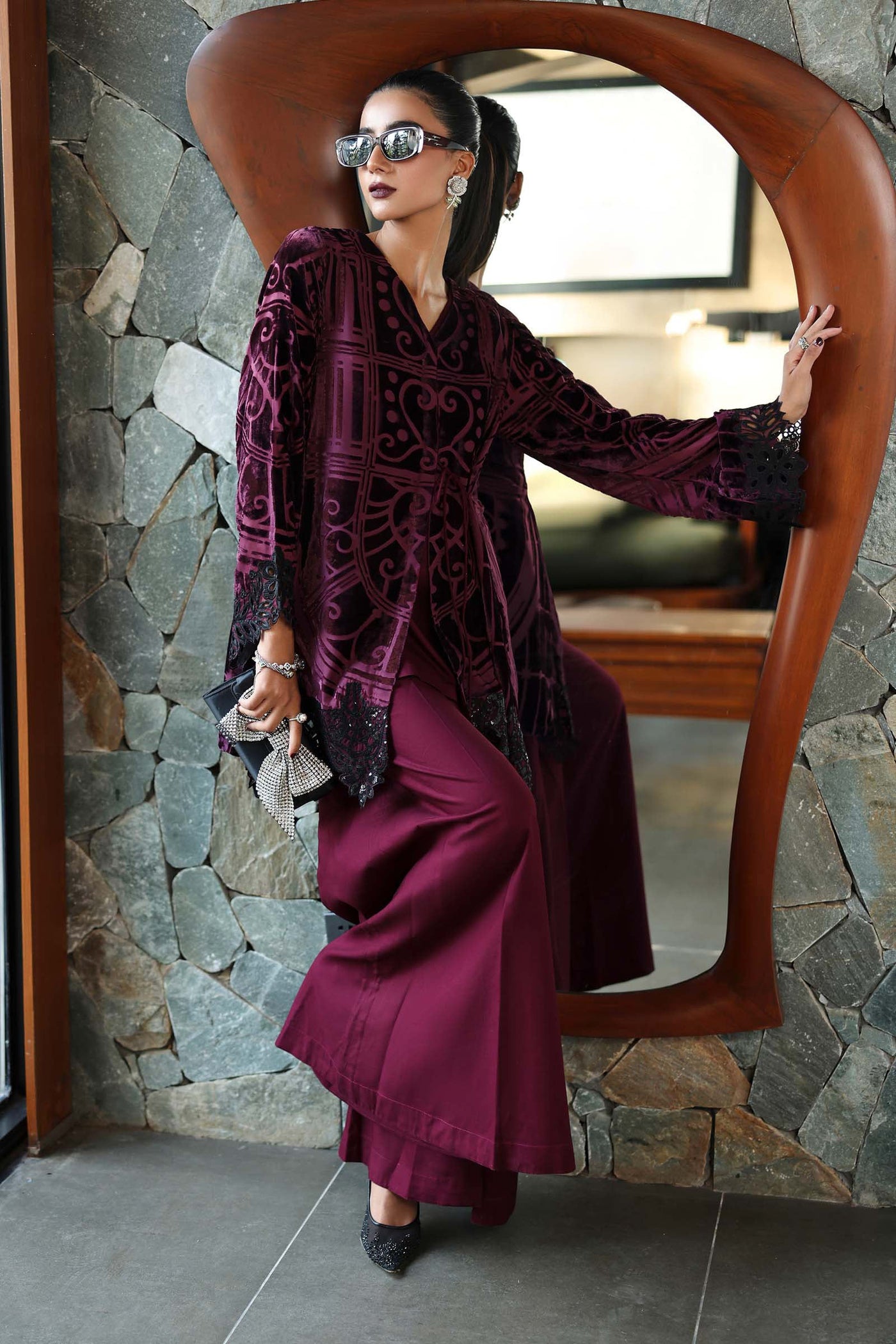 3 Piece Embroidered Palachi Suit