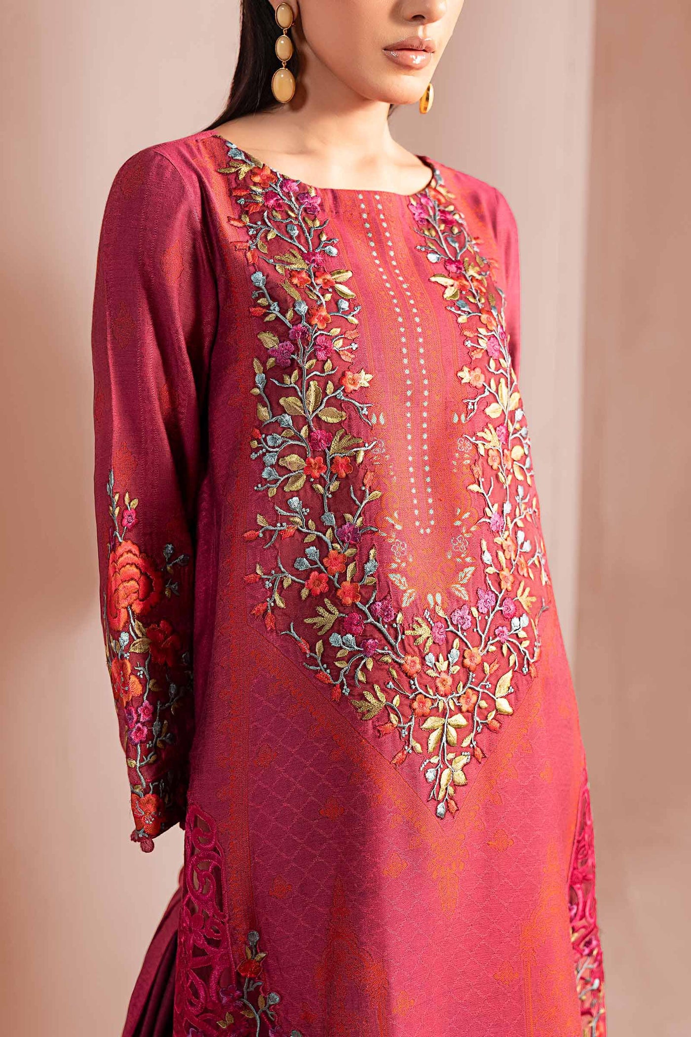 3 Piece Embroidered Jacquard Suit